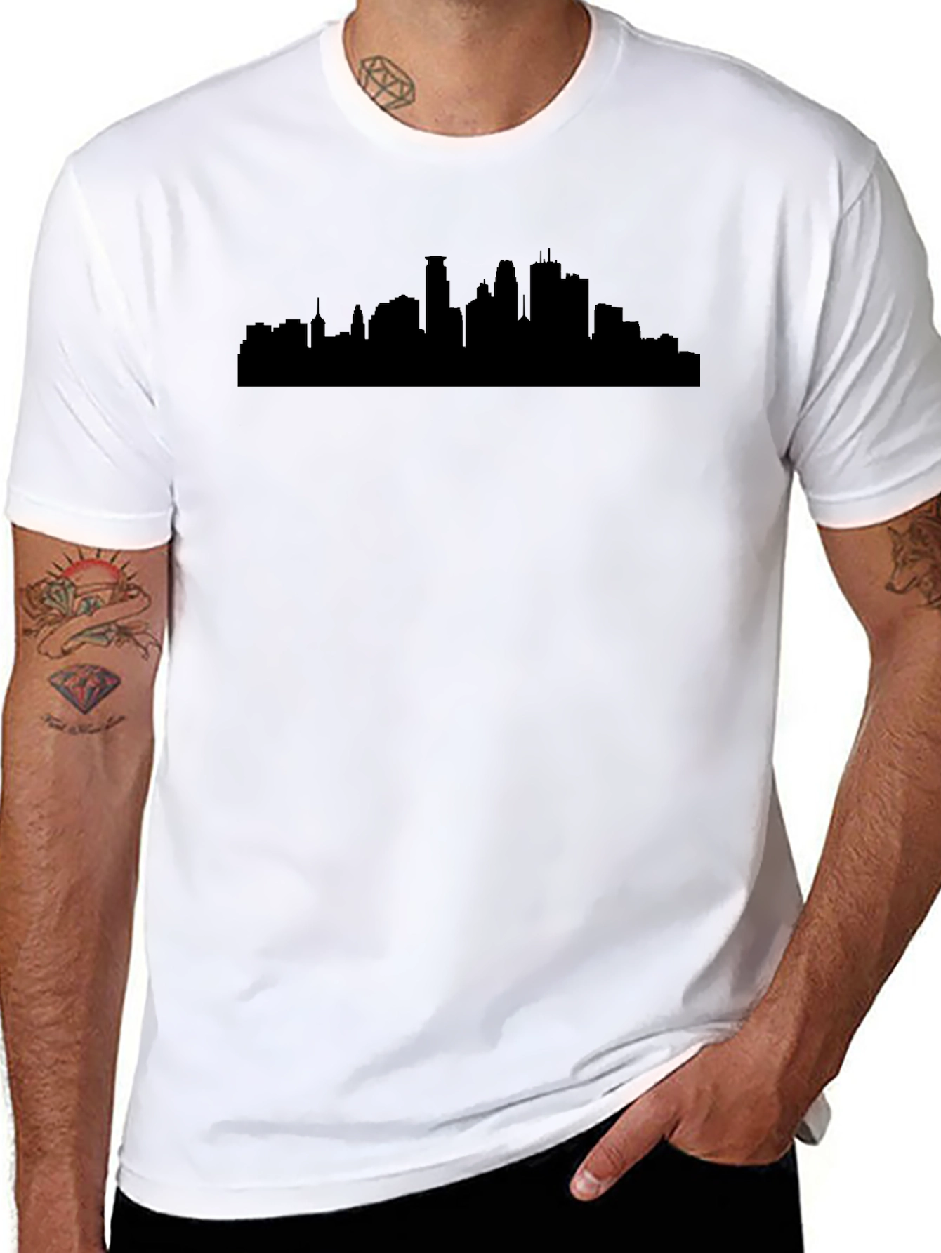City Skyline Graphic Tee - Sleek Black T-Shirt