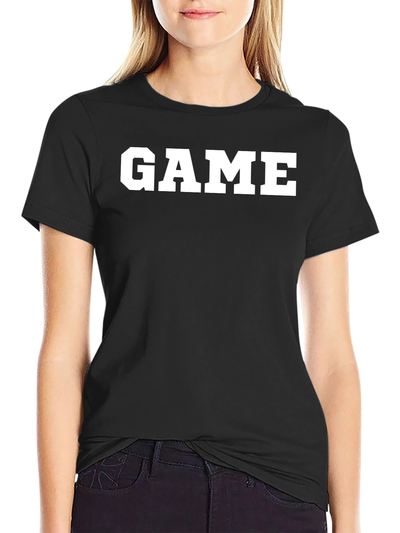 GAME Graphic Print Mens Black T-Shirt