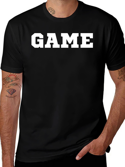 GAME Graphic Print Mens Black T-Shirt