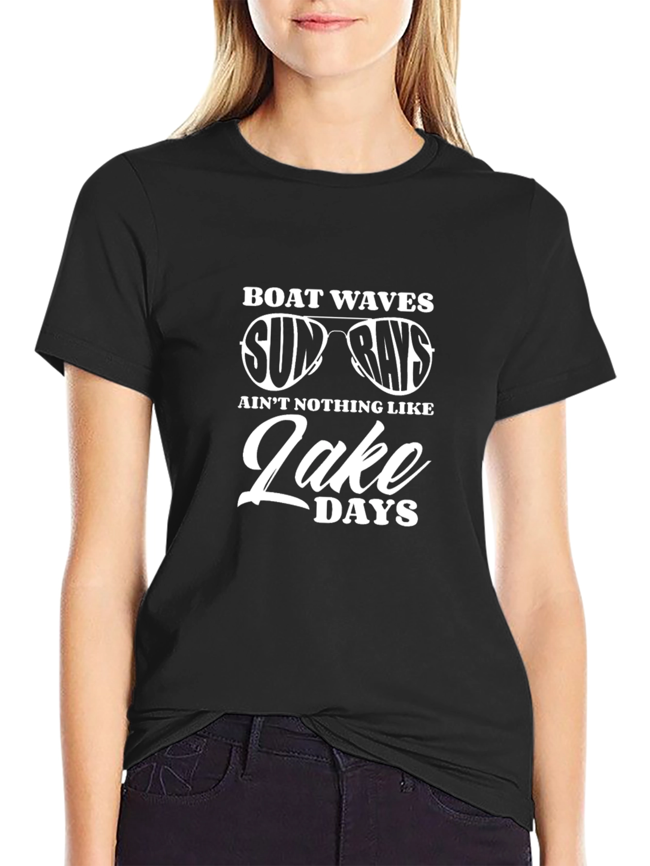 Boat Waves Lake Days Graphic T-Shirt