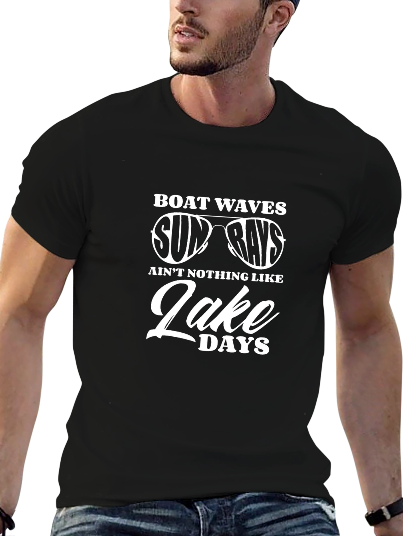 Boat Waves Lake Days Graphic T-Shirt