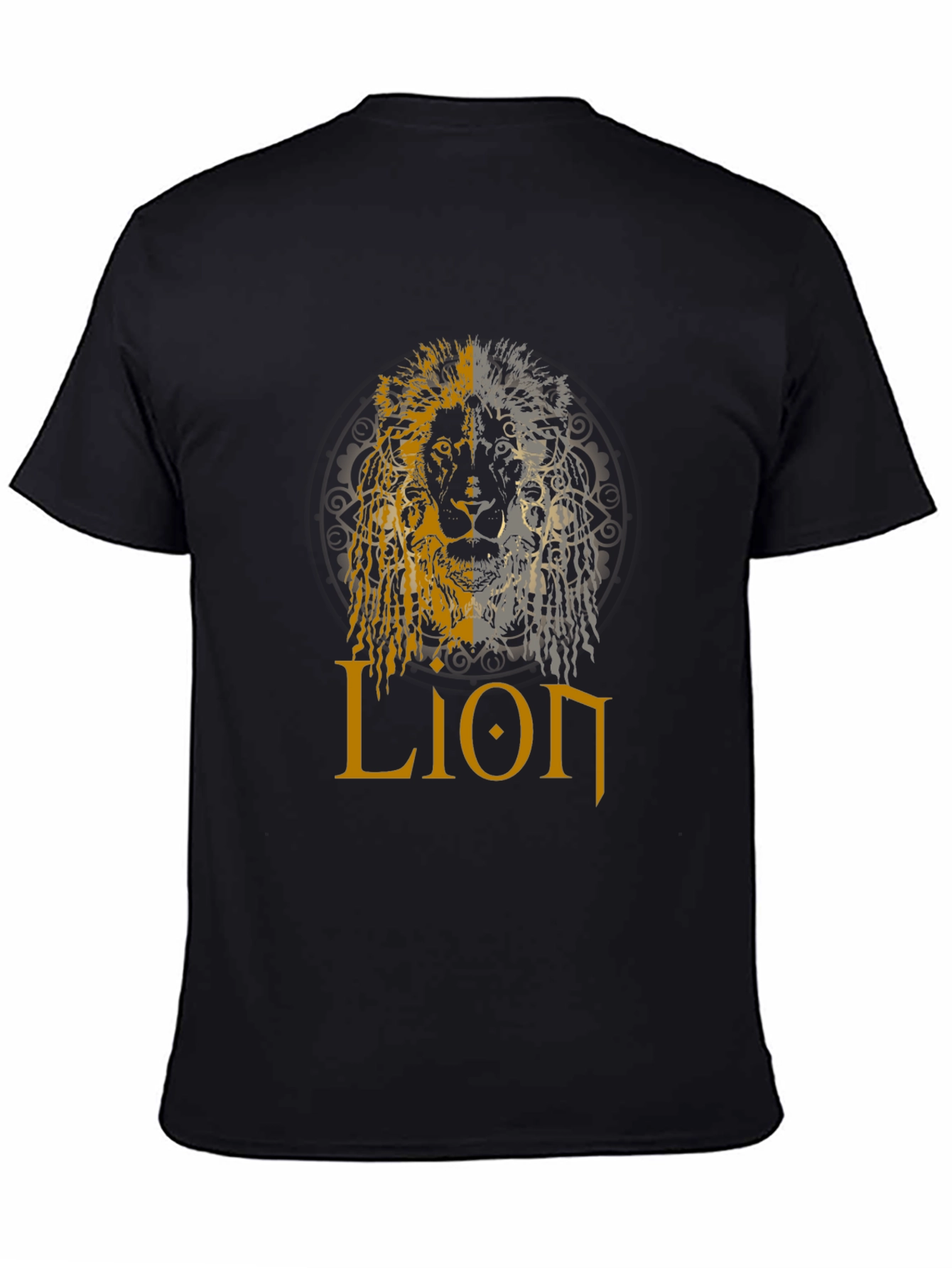 Lion Graphic Print Black T-Shirt