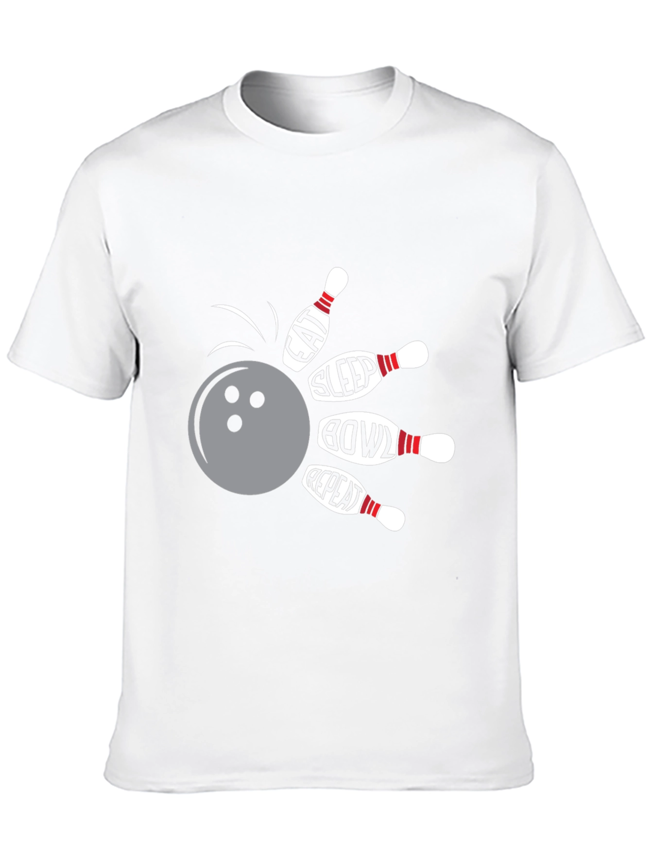 Eat Sleep Bowl Repeat Black Graphic Tee