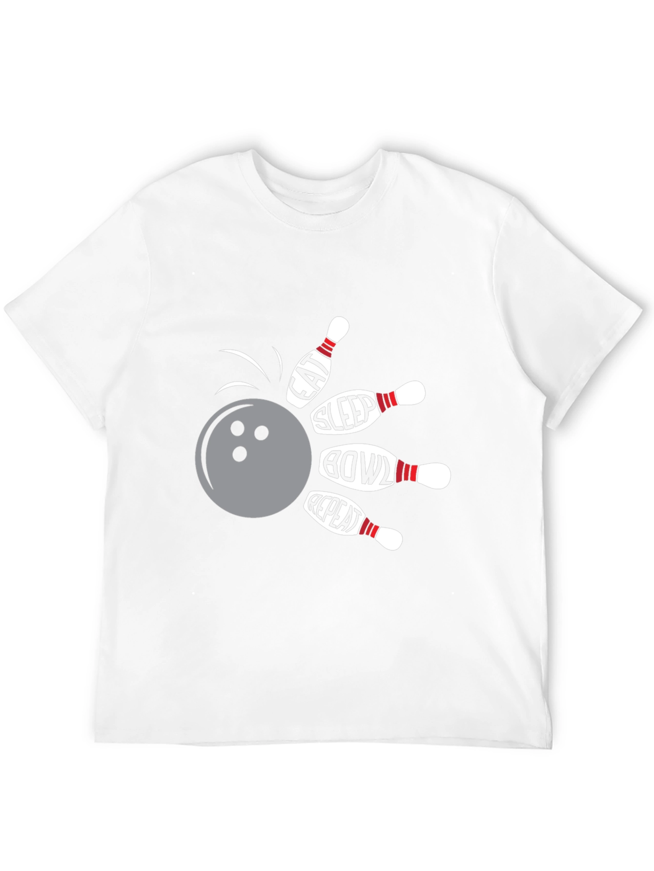 Eat Sleep Bowl Repeat Black Graphic Tee