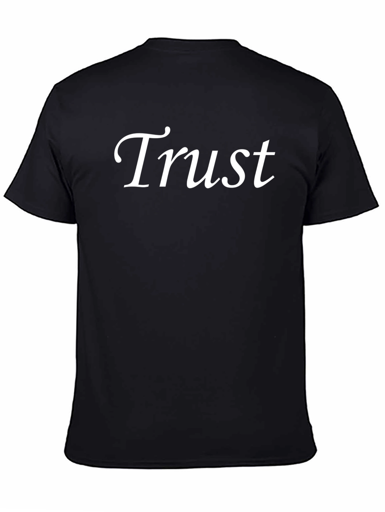 Trust Graphic Tee - Black Crew Neck Cotton T-Shirt