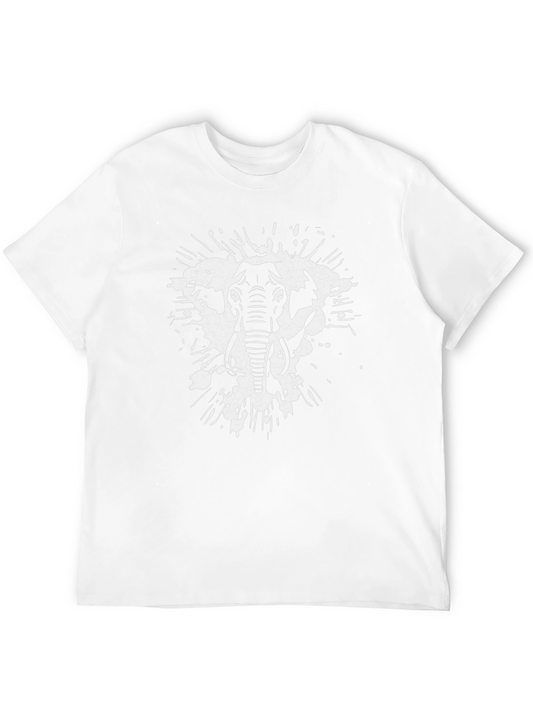 Elephant Splatter Graphic Tee - Black