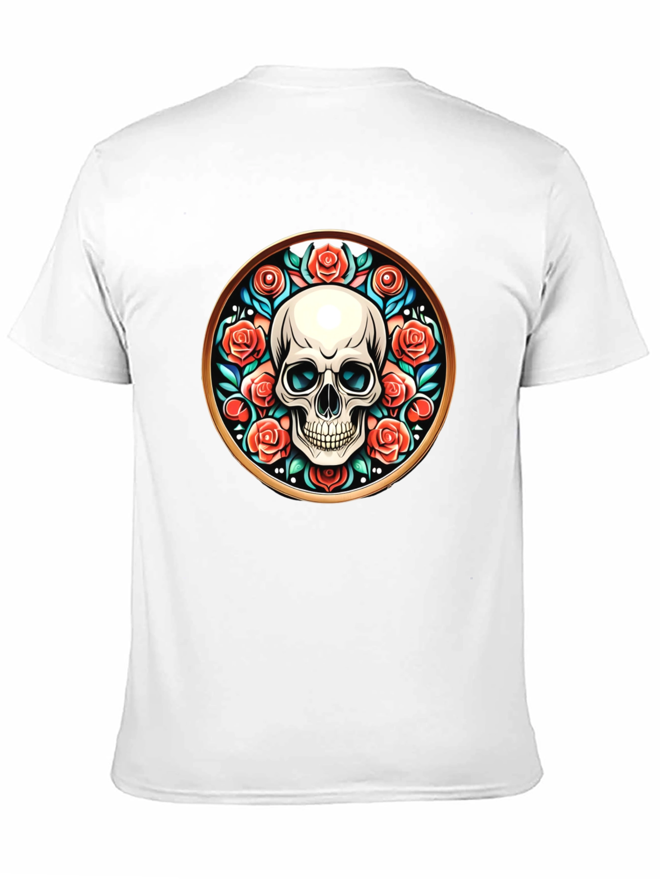 Skull & Roses Graphic Tee - Unique Round Design