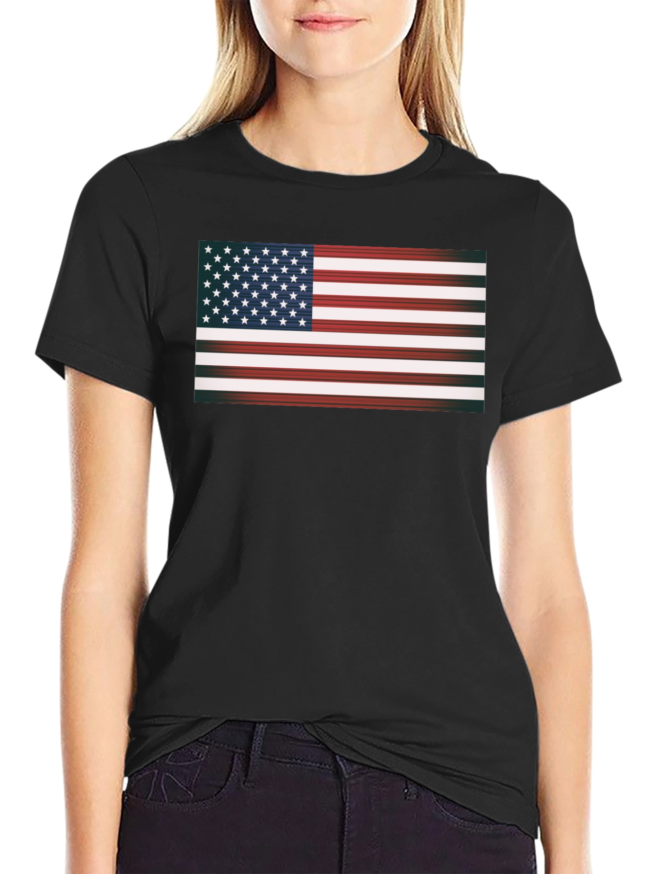 American Flag Graphic Black T-Shirt