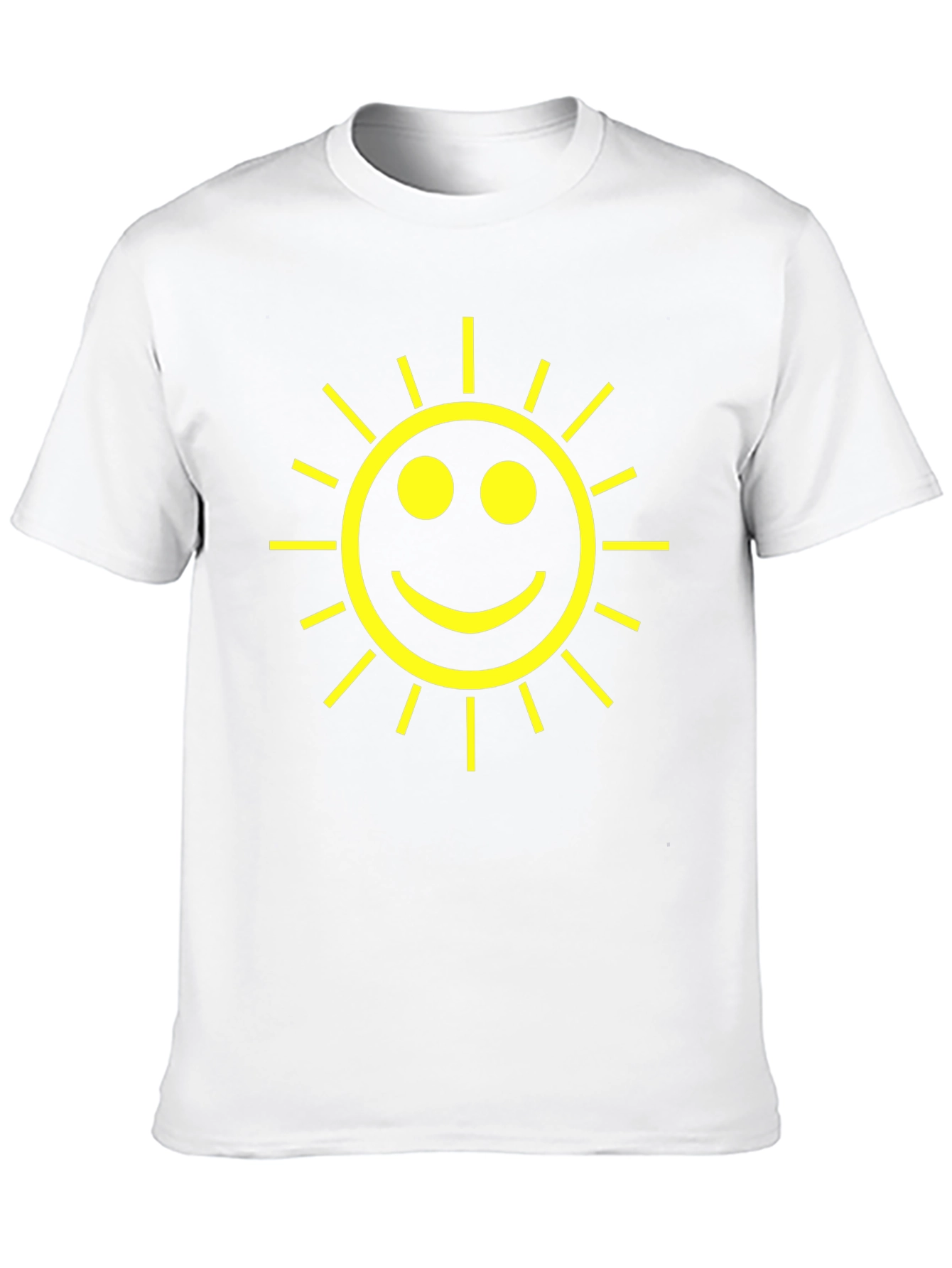 Smiley Sun Graphic Tee - Black Cotton T-Shirt
