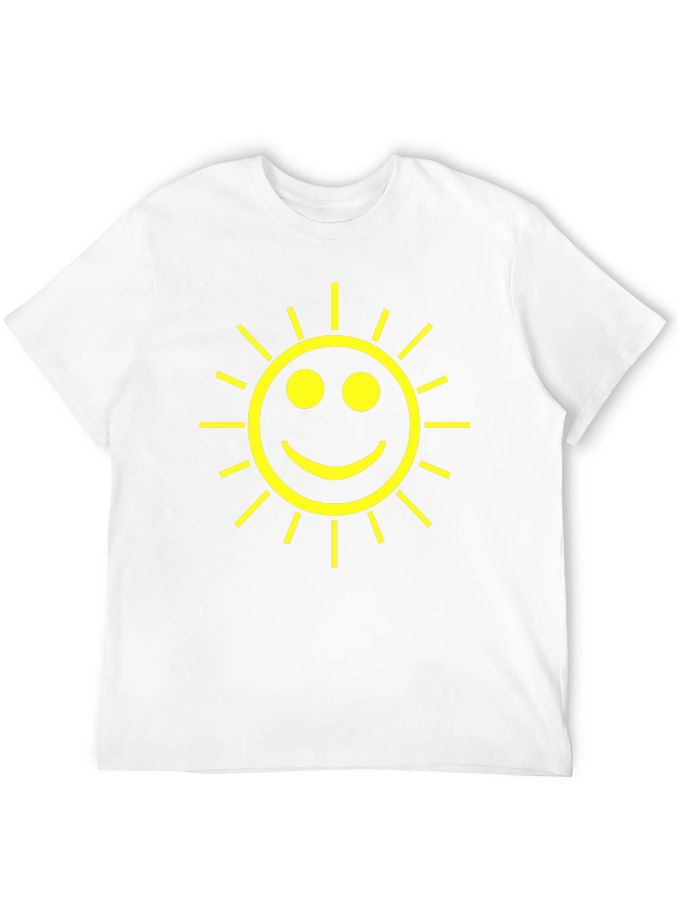 Smiley Sun Graphic Tee - Black Cotton T-Shirt