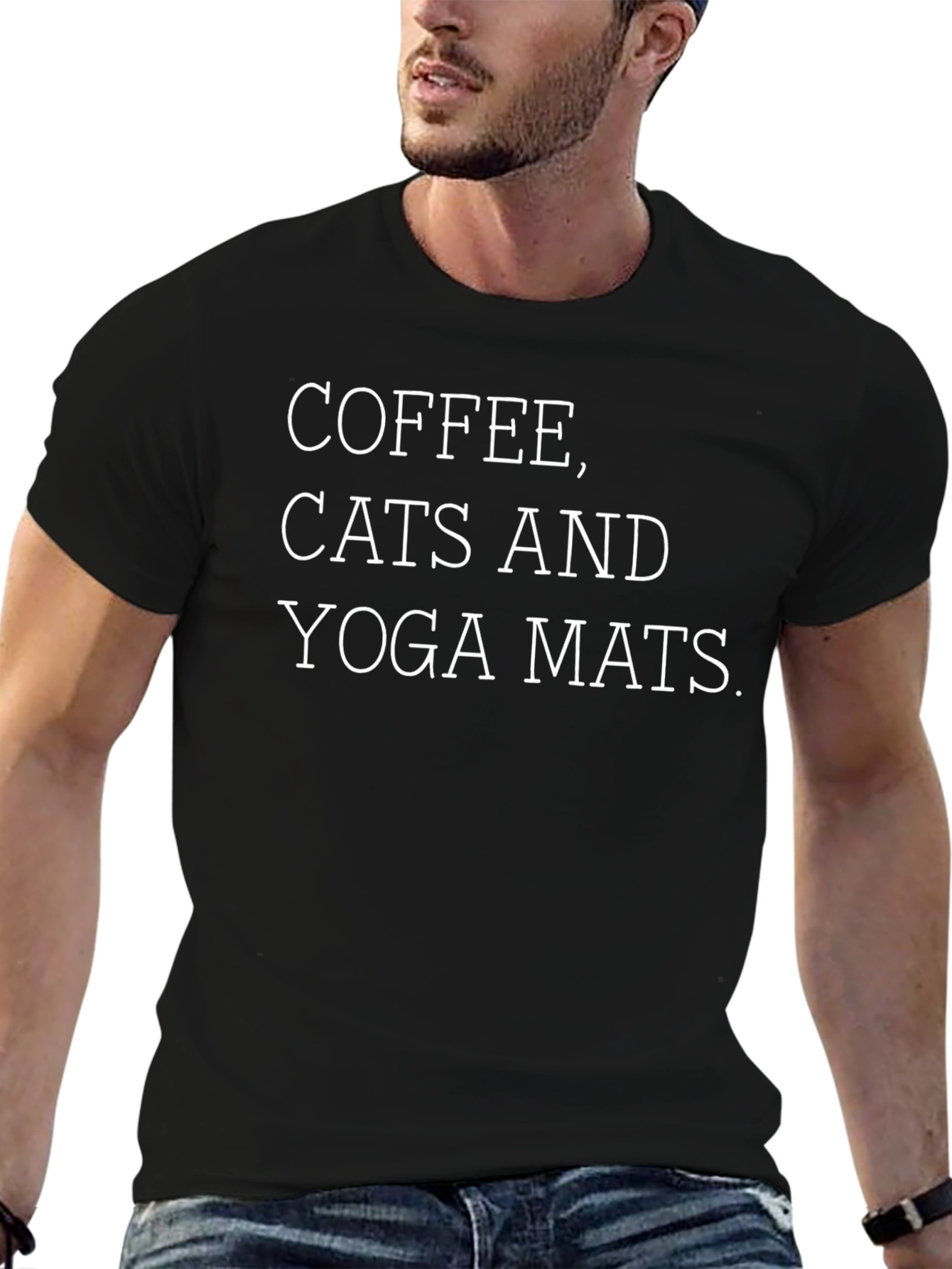 Coffee Cats & Yoga Mats Graphic T-Shirt