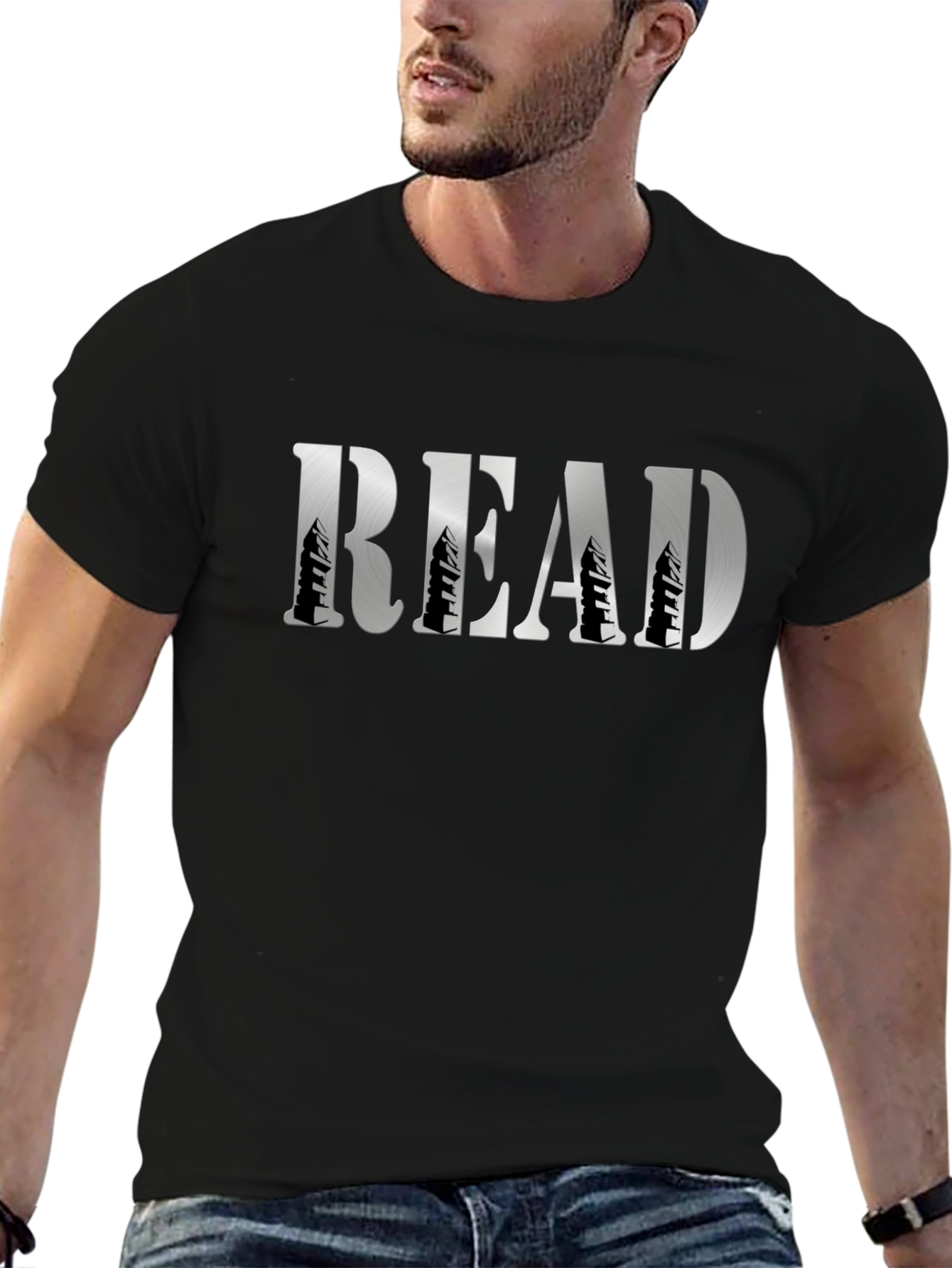 Read Forest Graphic Tee - Black Cotton T-Shirt