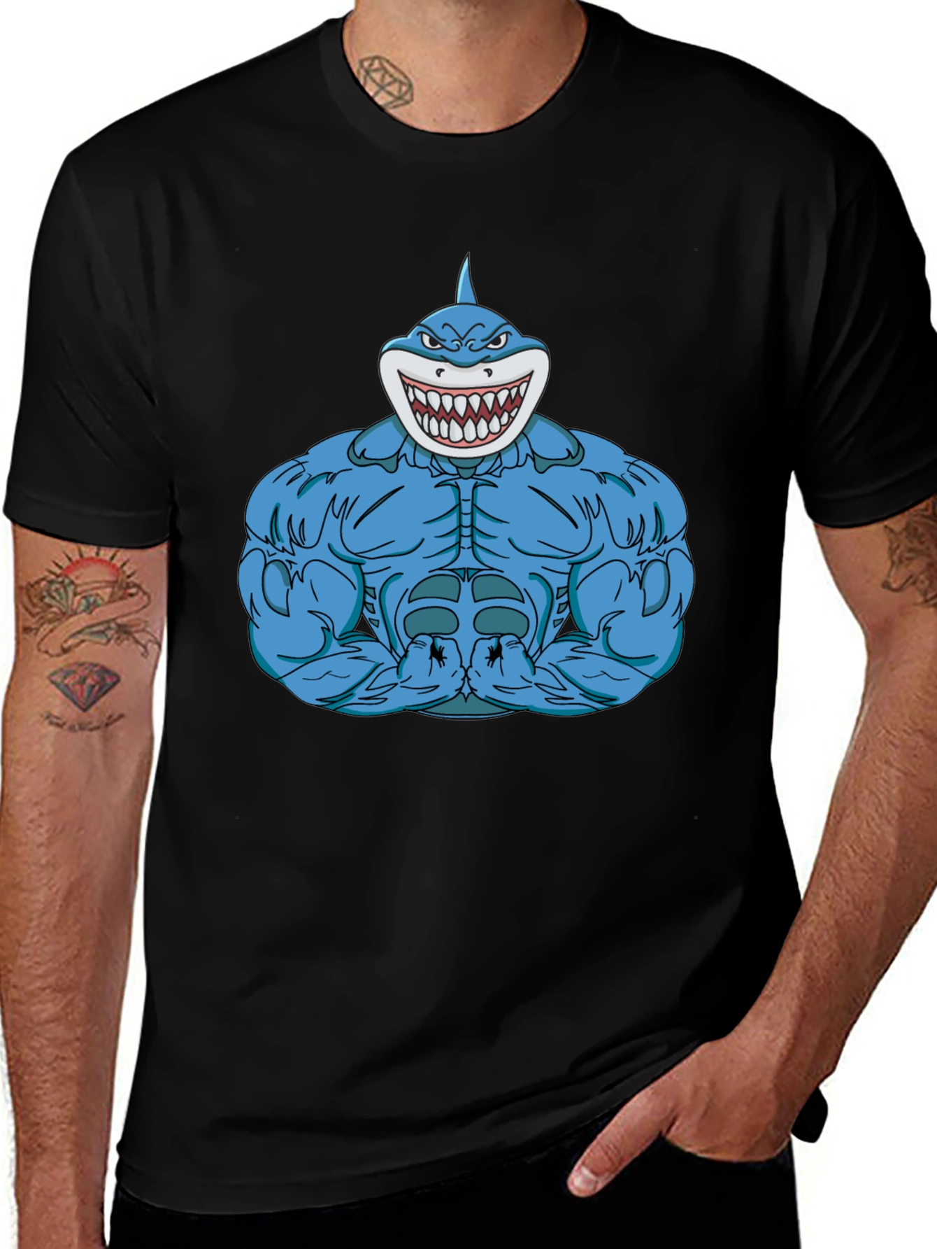 Shark Muscle T-Shirt - Bold Graphic Tee