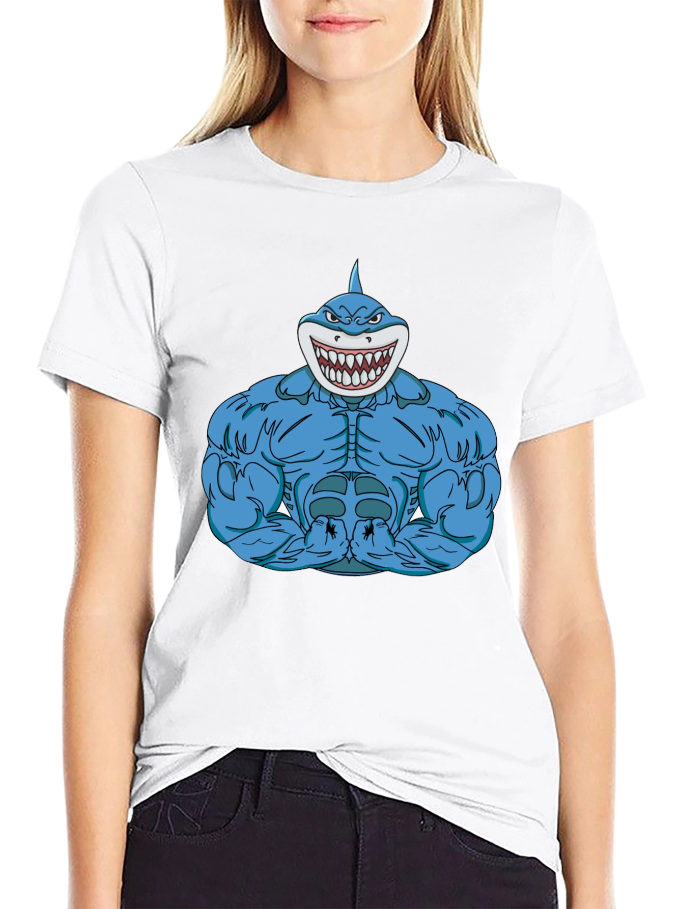 Shark Muscle T-Shirt - Bold Graphic Tee