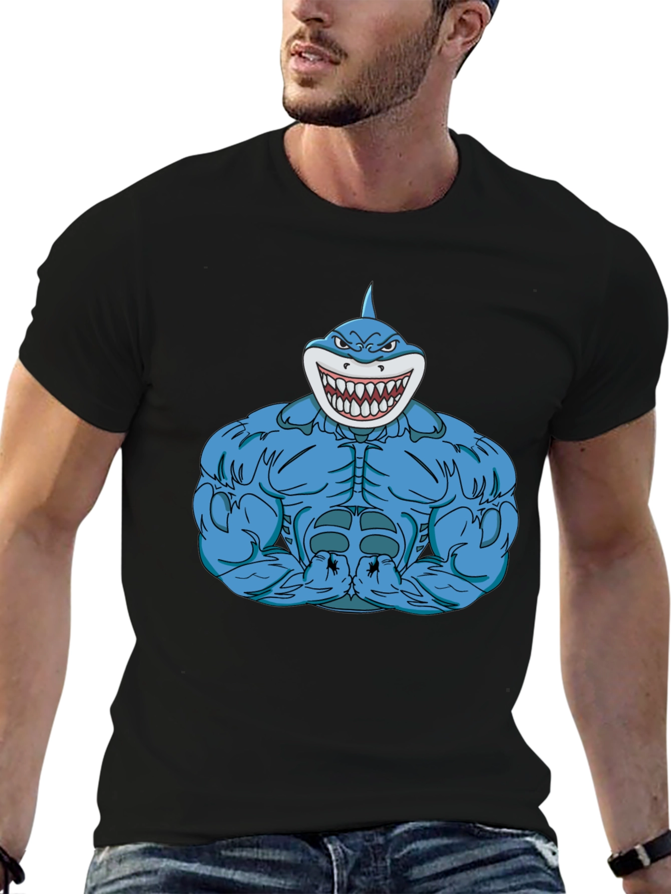 Shark Muscle T-Shirt - Bold Graphic Tee