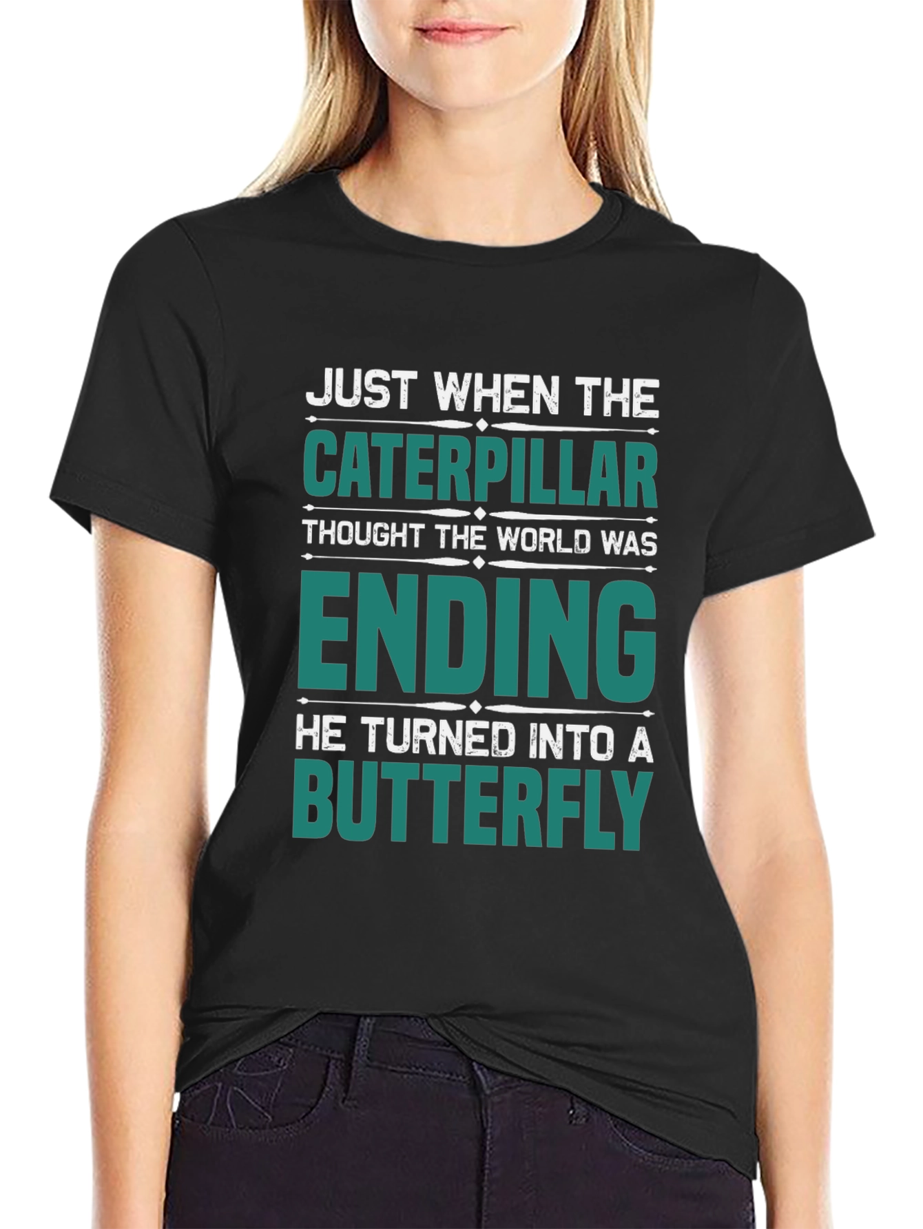 Caterpillar Turns Into Butterfly Graphic T-Shirt