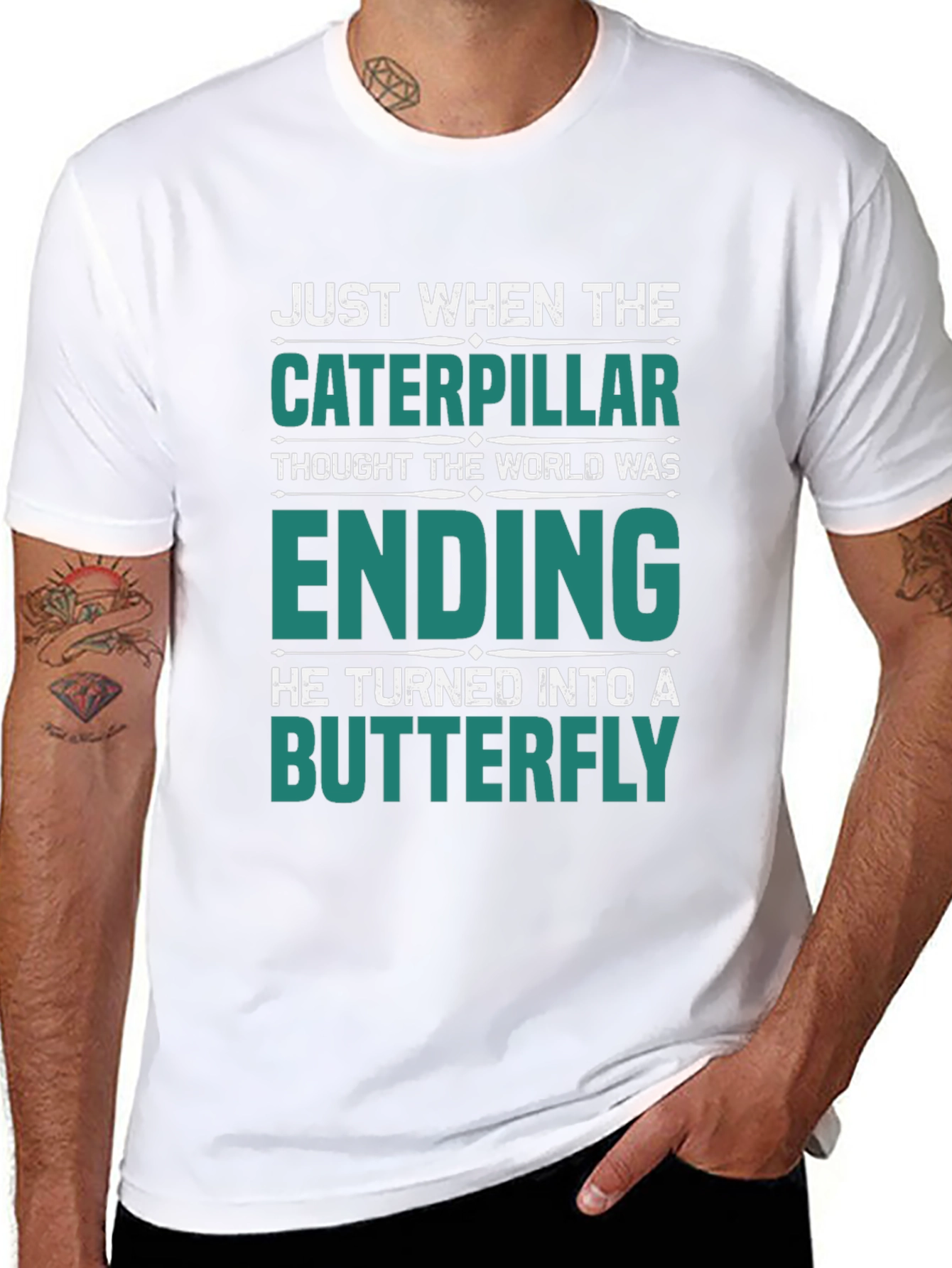 Caterpillar Turns Into Butterfly Graphic T-Shirt