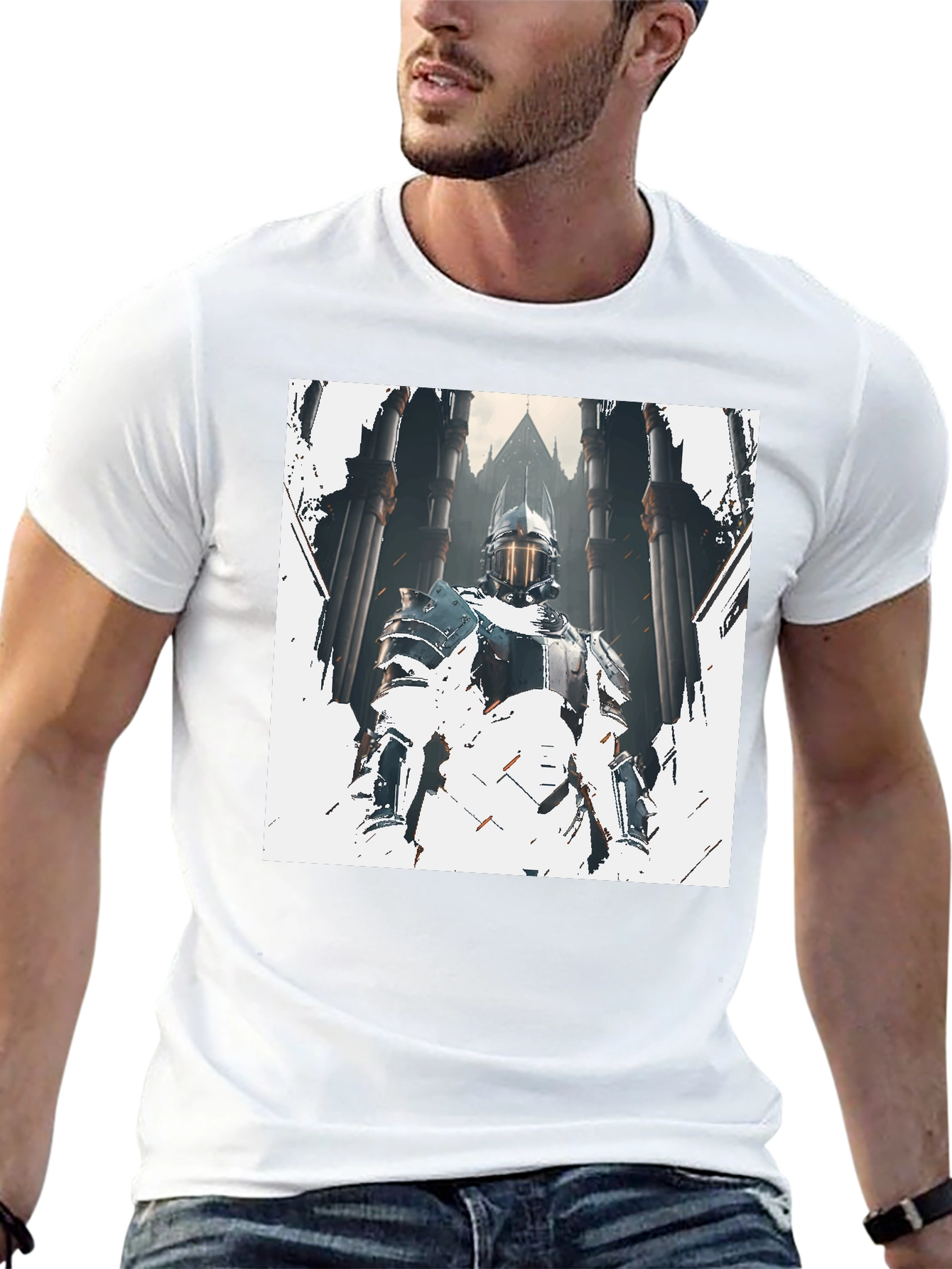 Knight Graphic Print Black T-Shirt