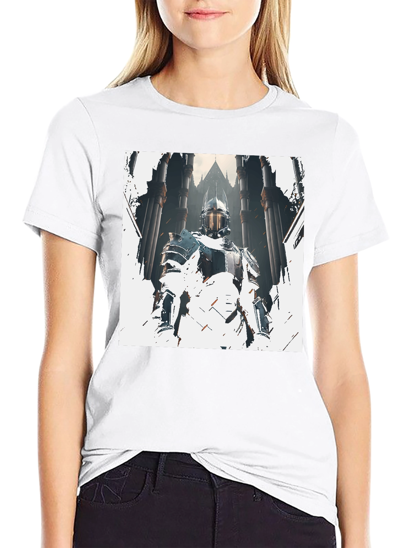 Knight Graphic Print Black T-Shirt