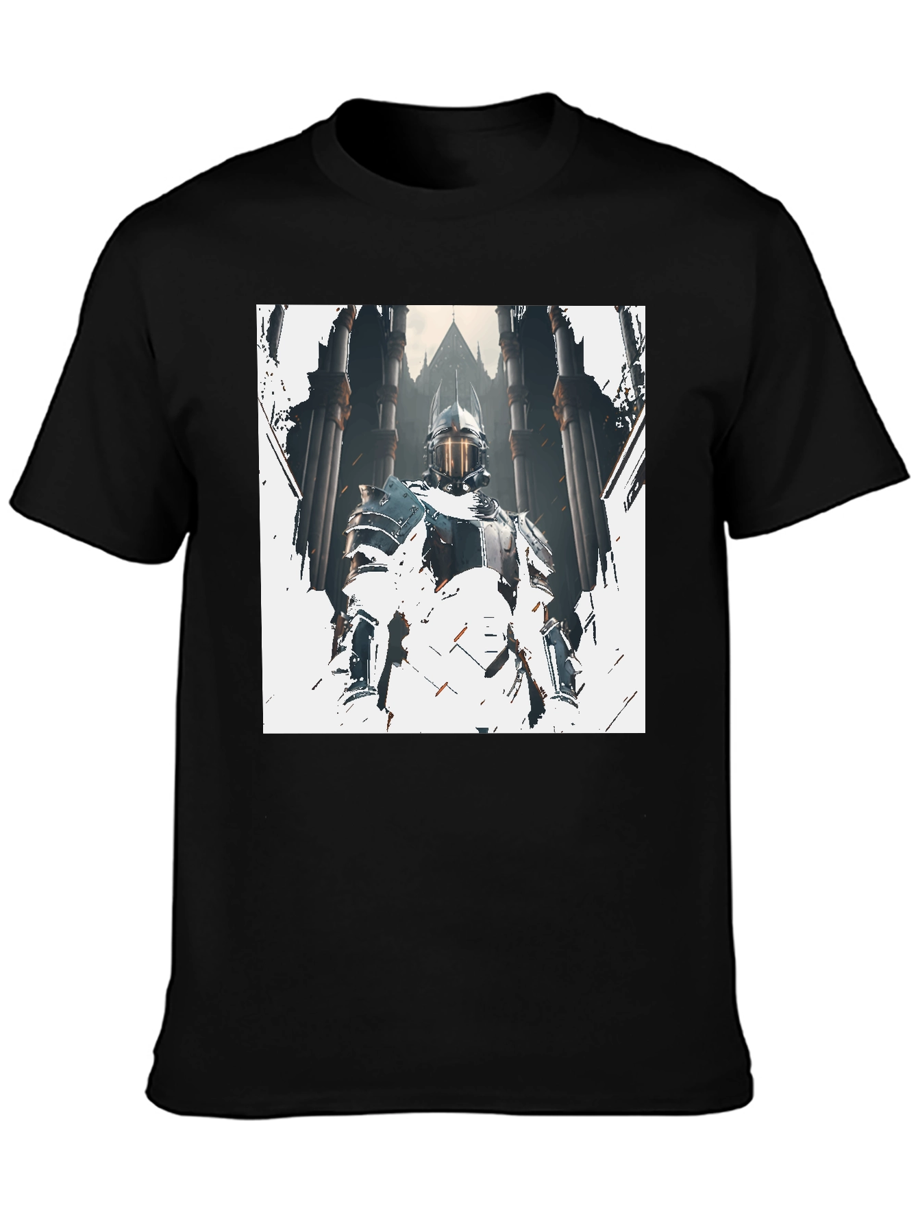 Knight Graphic Print Black T-Shirt