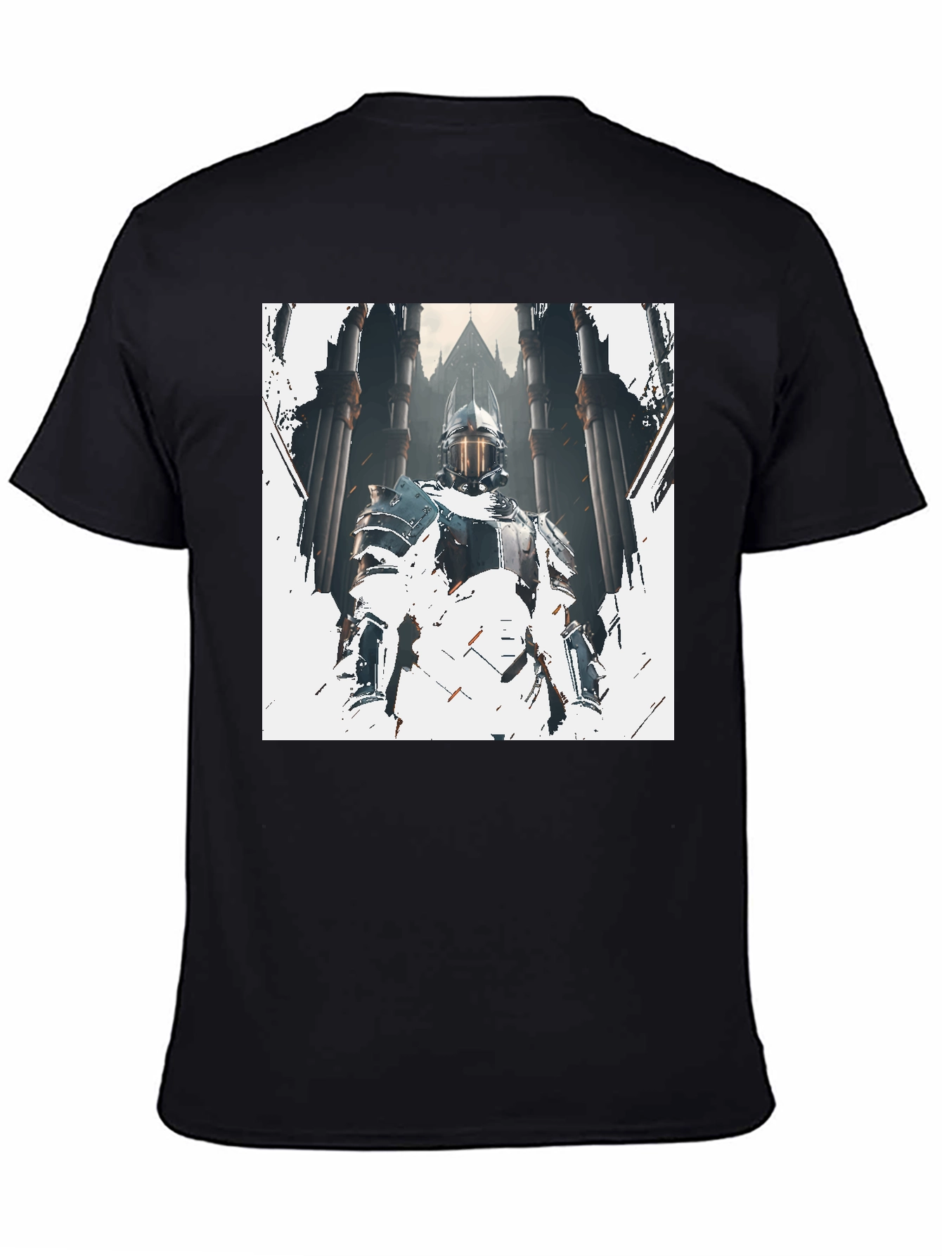 Knight Graphic Print Black T-Shirt