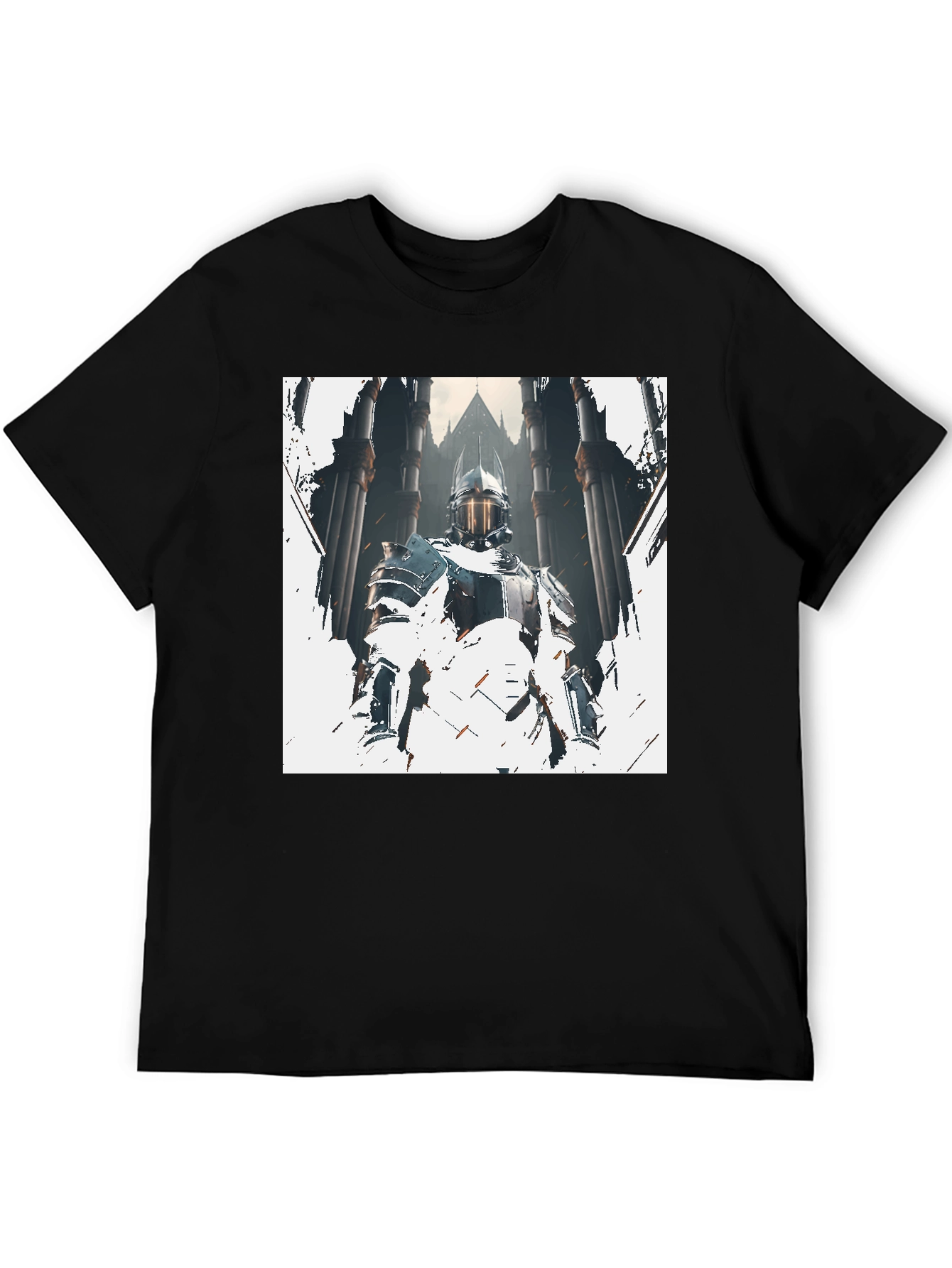 Knight Graphic Print Black T-Shirt