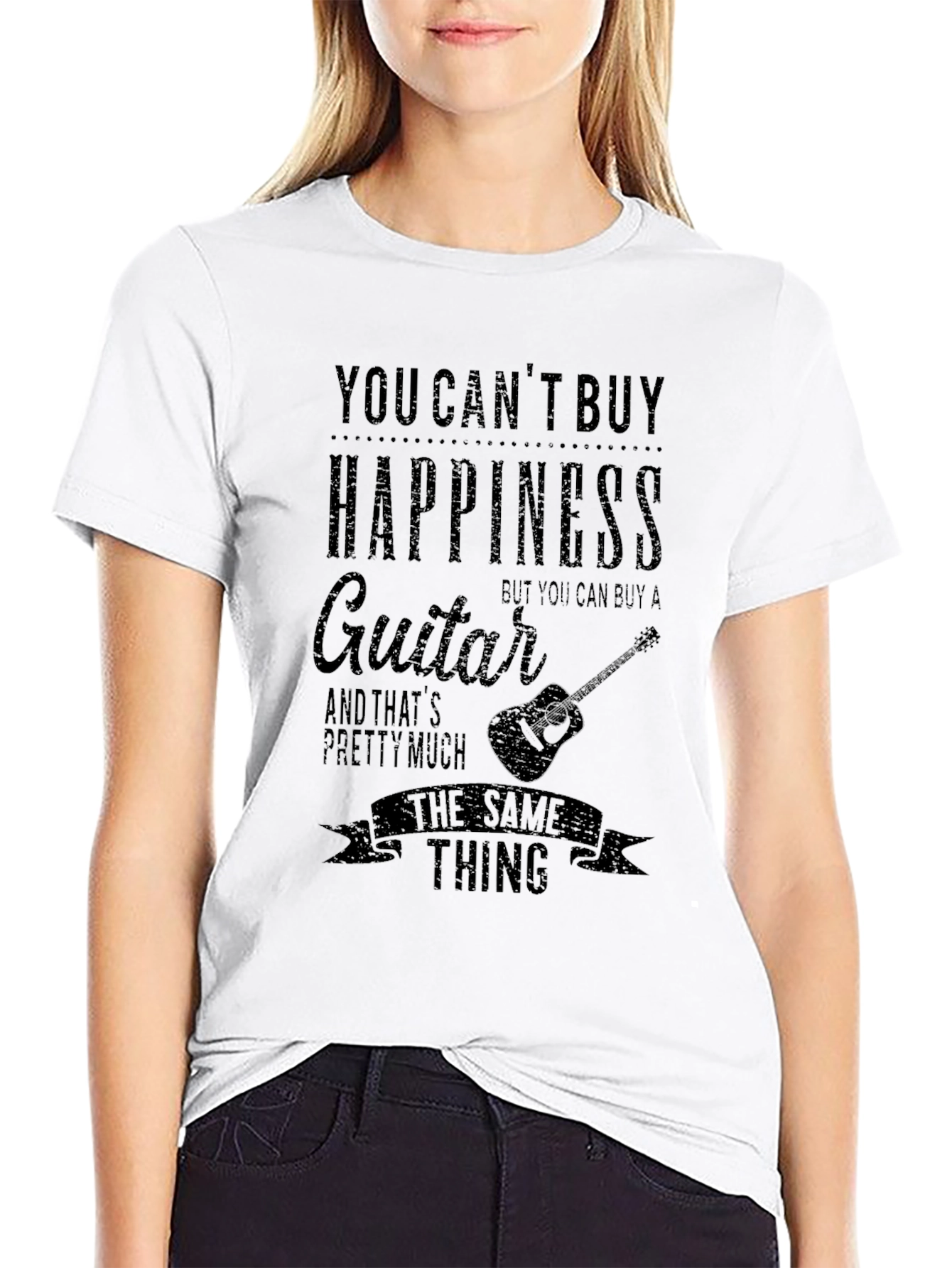 Guitar Happiness Graphic T-Shirt - Music Lover Tee