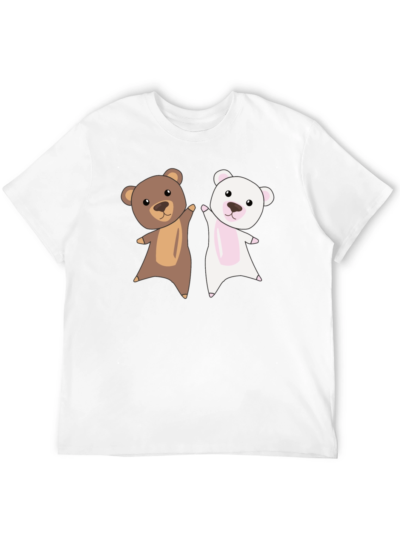Cute Bears Graphic Black T-Shirt