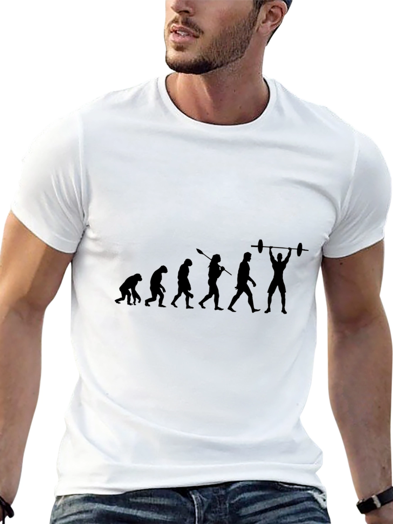 Evolution of Weightlifting Black T-Shirt