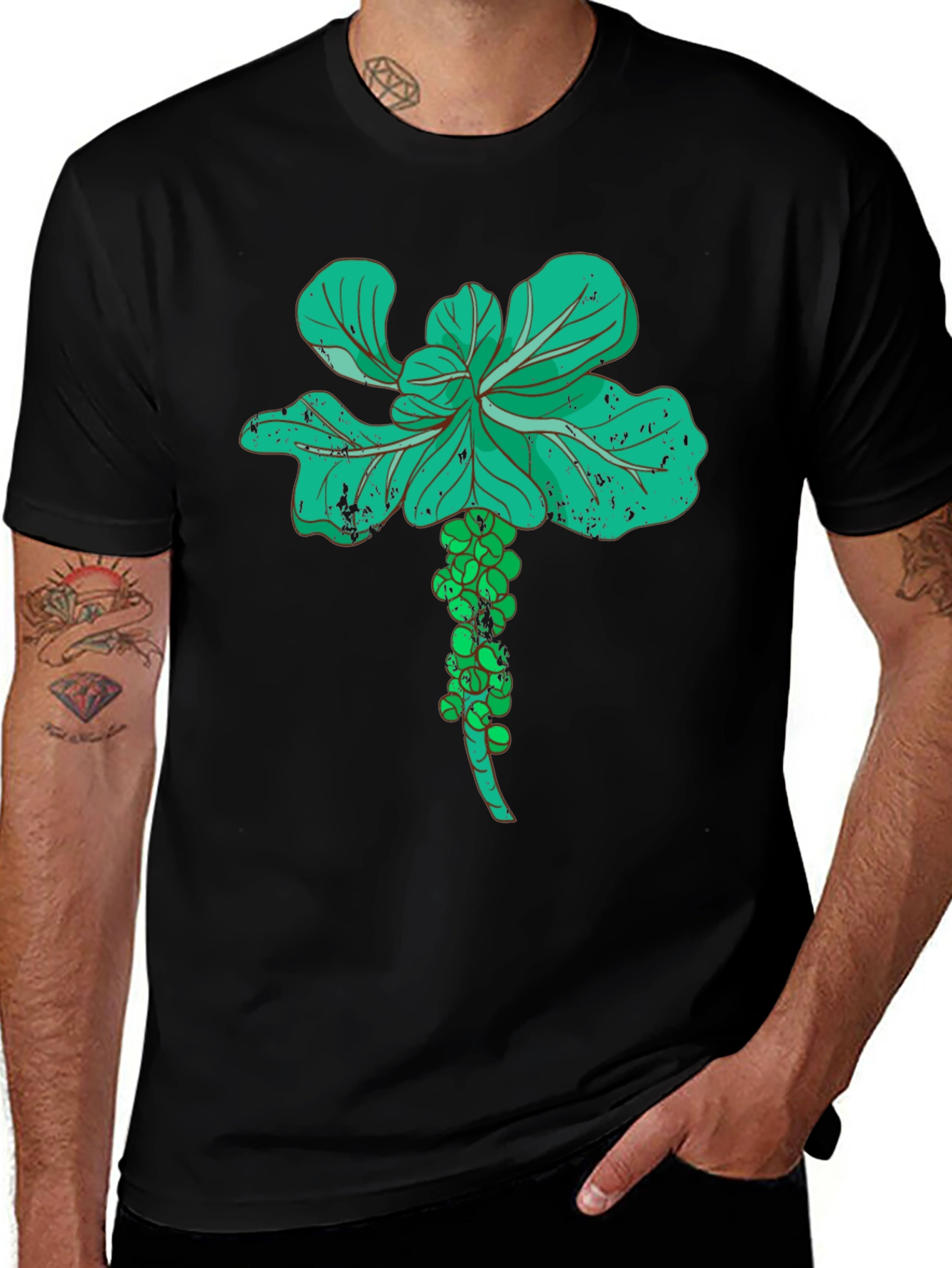 Brussels Sprouts Graphic Tee - Vegetable Lovers Black T-Shirt