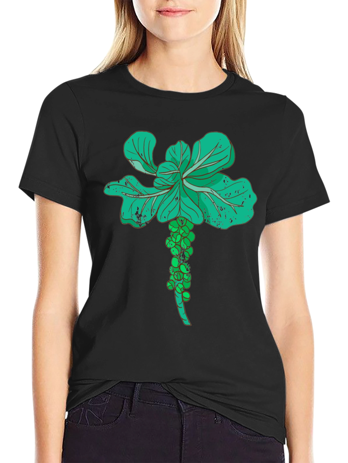 Brussels Sprouts Graphic Tee - Vegetable Lovers Black T-Shirt