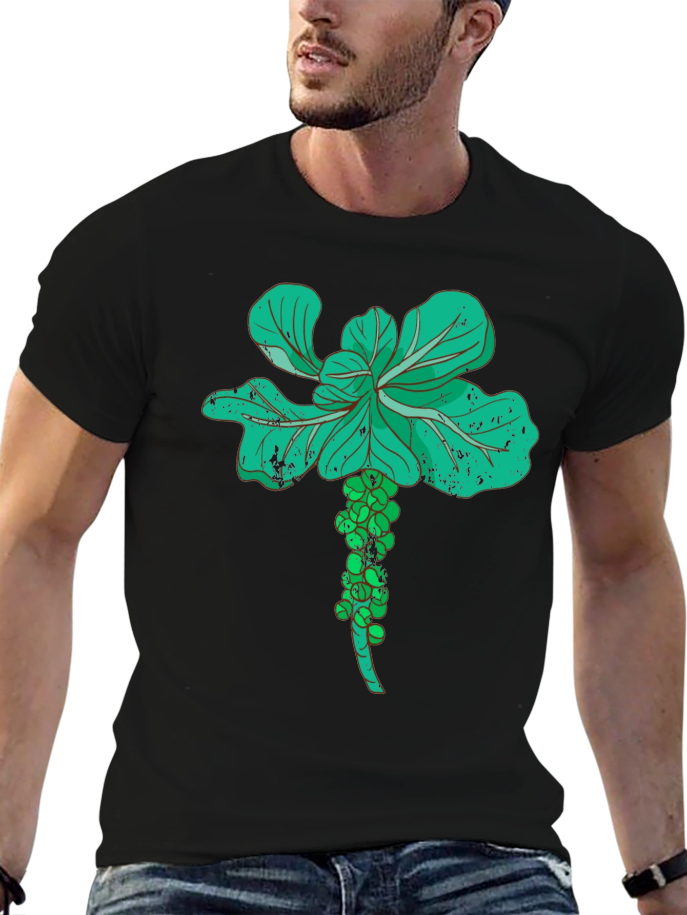 Brussels Sprouts Graphic Tee - Vegetable Lovers Black T-Shirt
