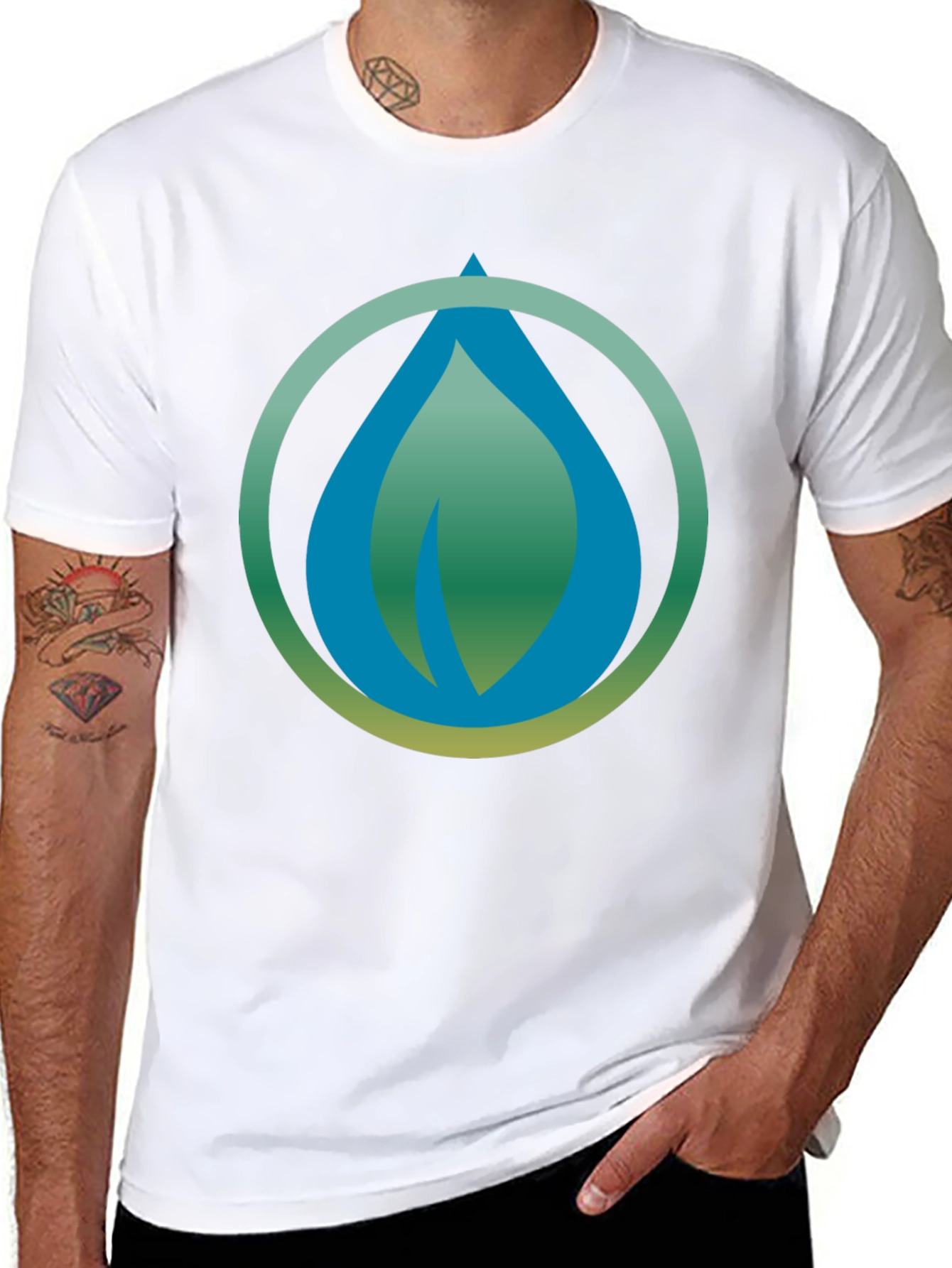 Nature Drop Graphic Black T-Shirt