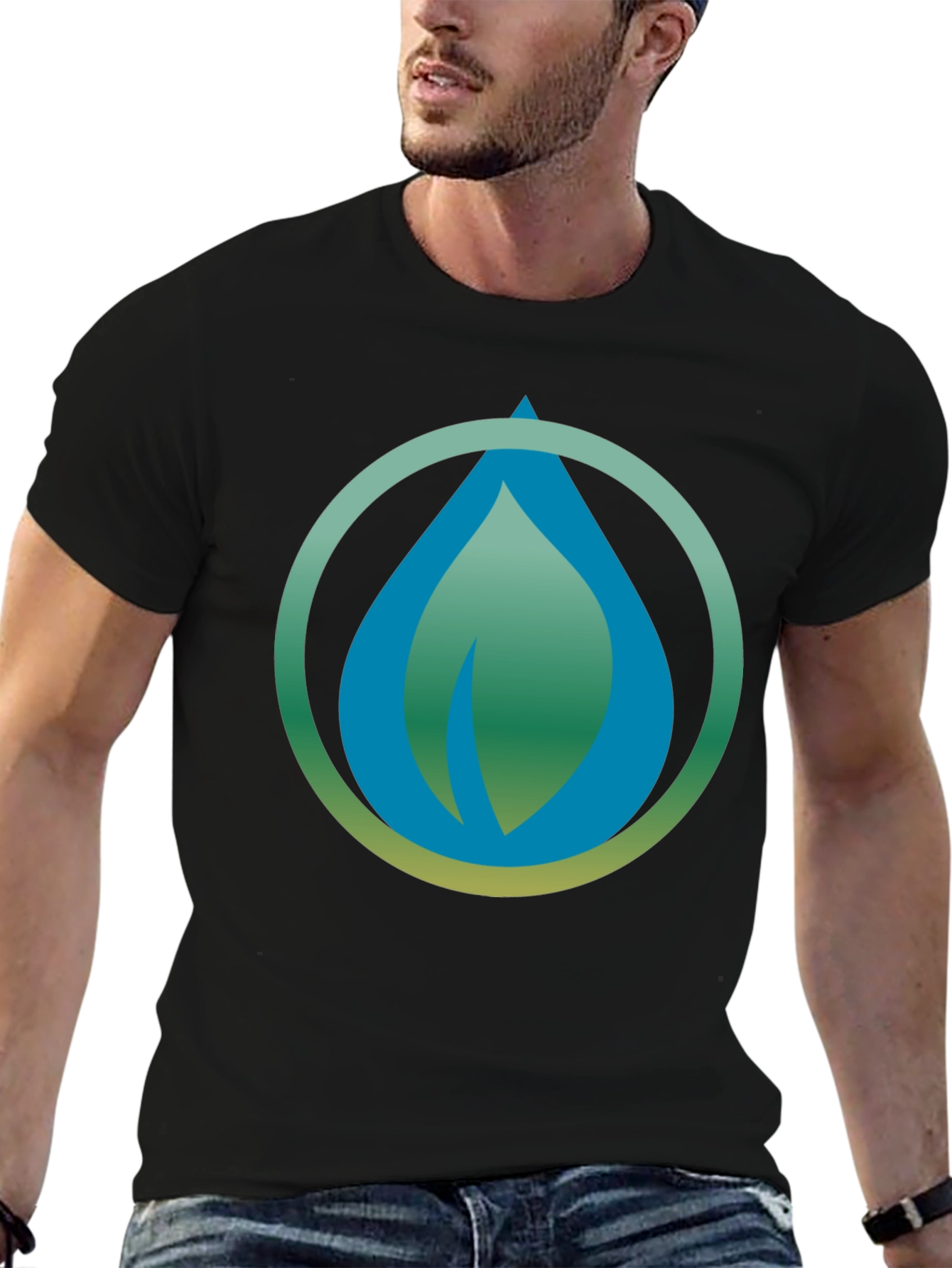 Nature Drop Graphic Black T-Shirt