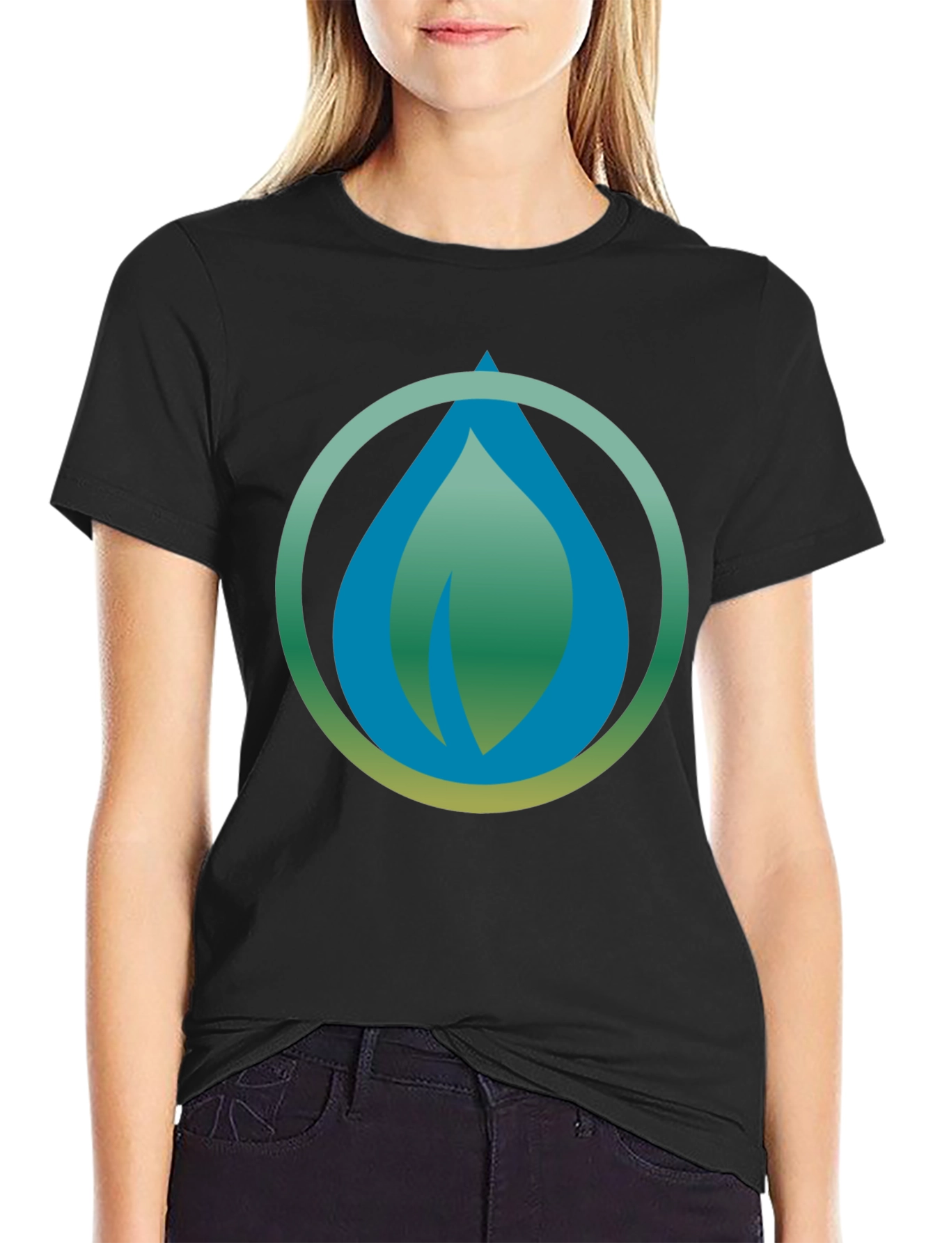 Nature Drop Graphic Black T-Shirt