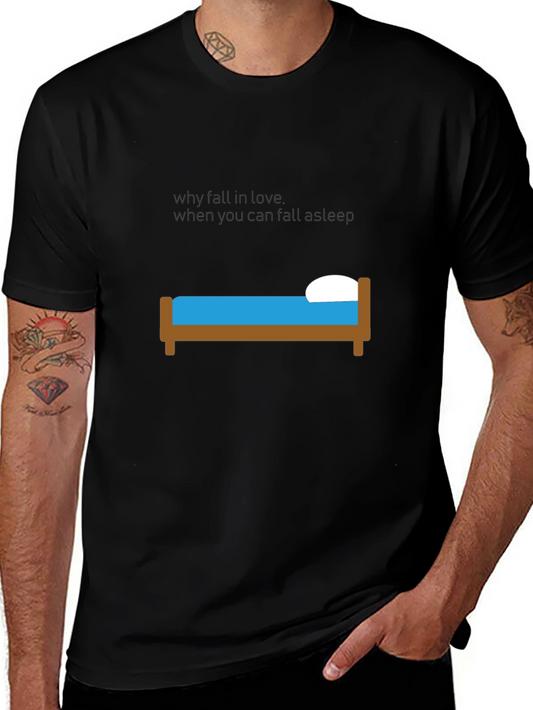 Funny I Fall Into Bed When... Black T-Shirt