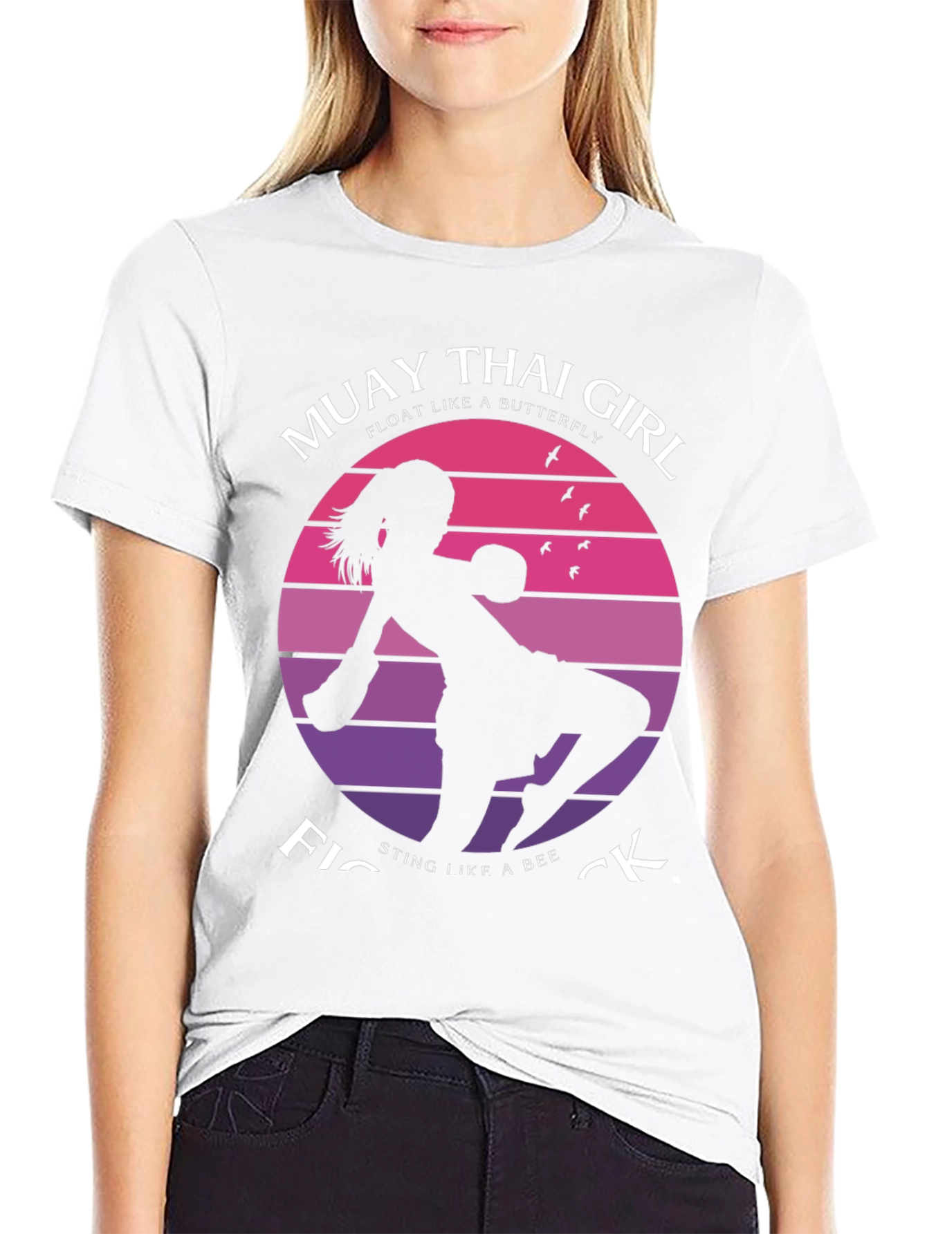 Muay Thai Girl Fighter Graphic T-Shirt