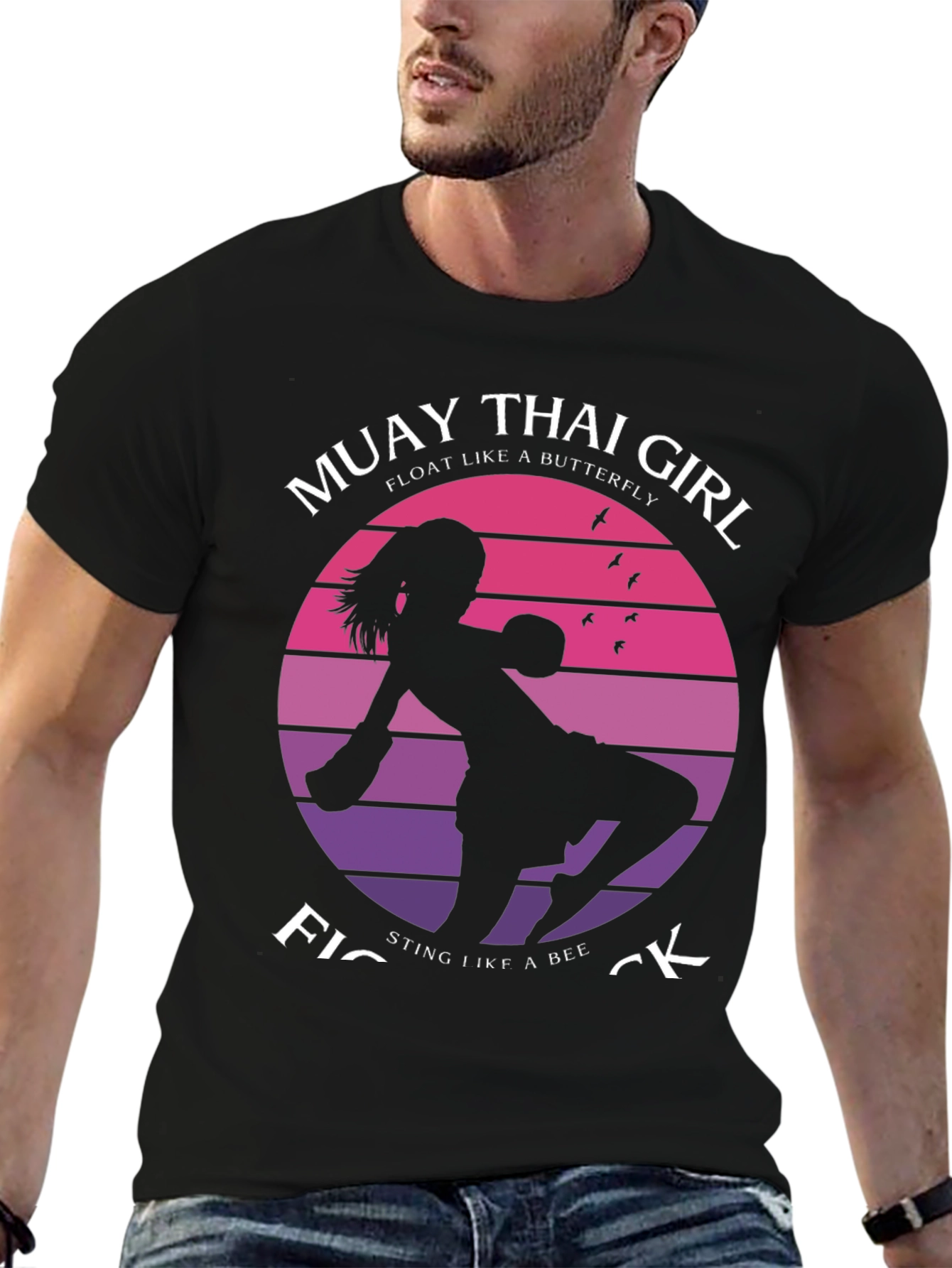 Muay Thai Girl Fighter Graphic T-Shirt