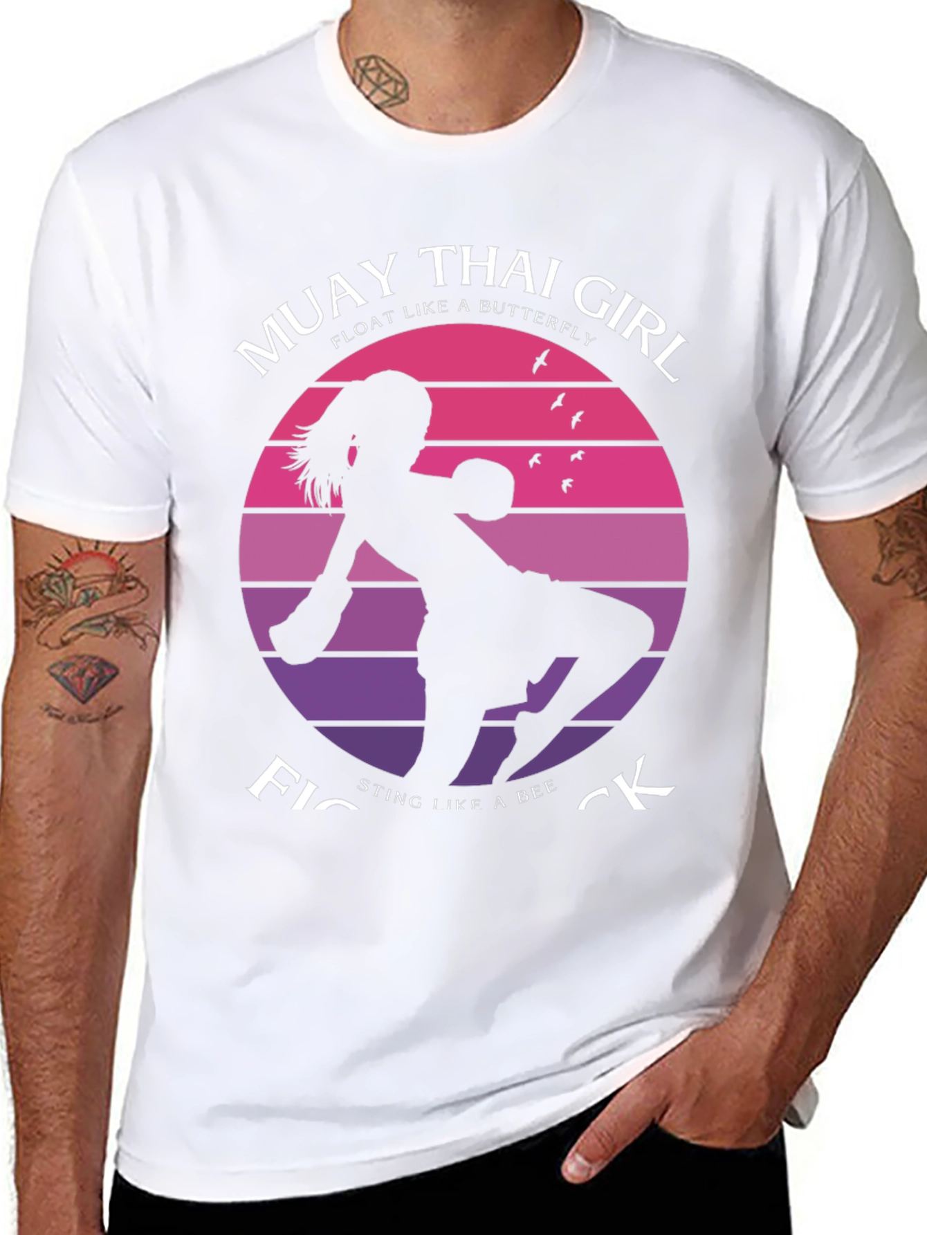 Muay Thai Girl Fighter Graphic T-Shirt