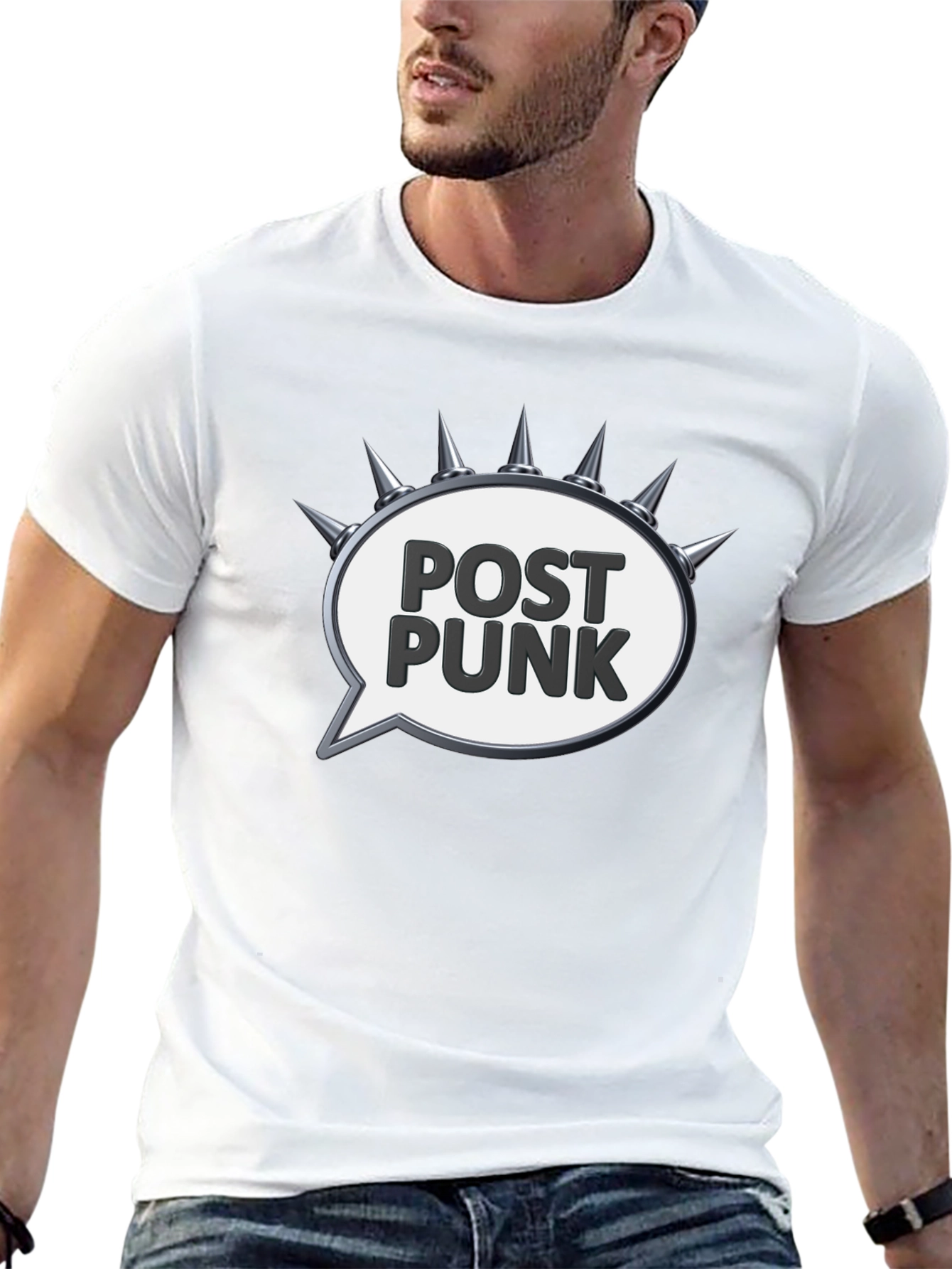 Edgy Post Punk Spiked Speech Bubble Tee