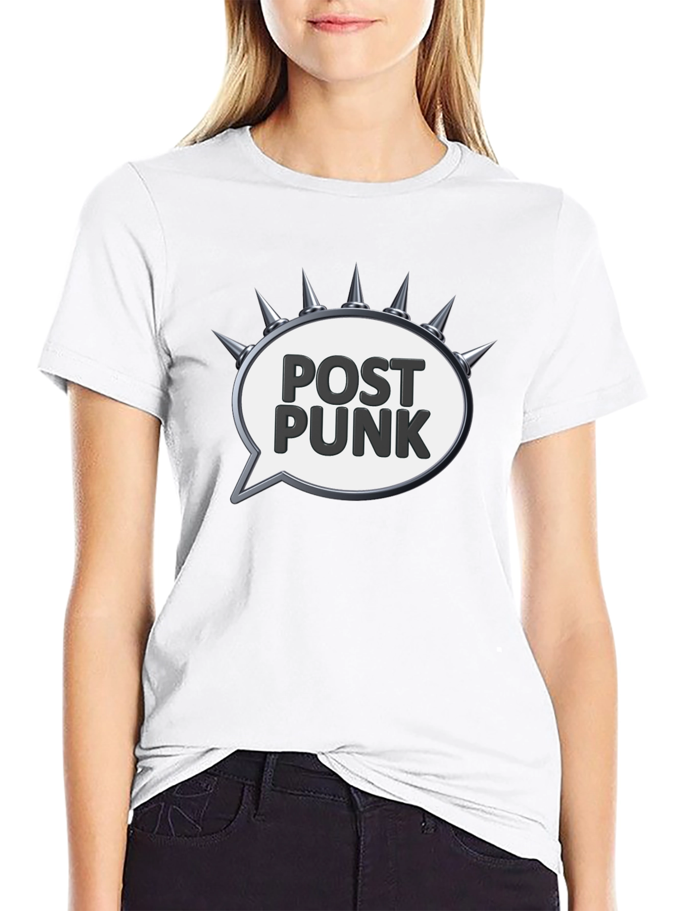 Edgy Post Punk Spiked Speech Bubble Tee