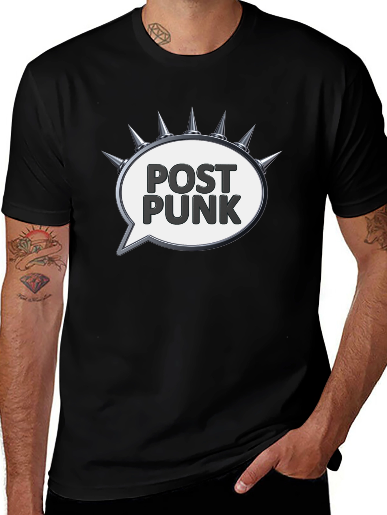 Edgy Post Punk Spiked Speech Bubble Tee