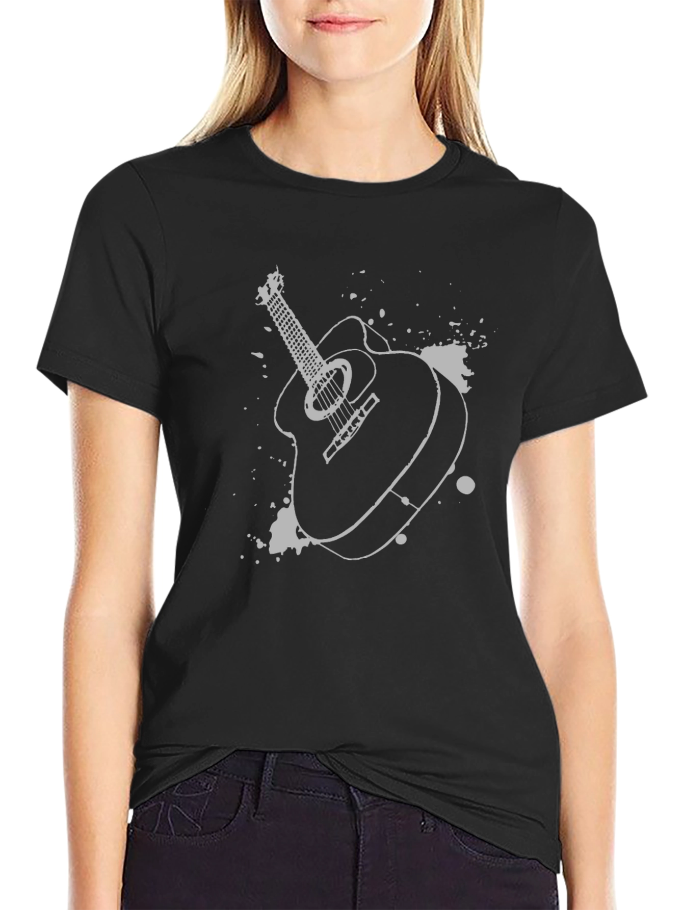 Acoustic Guitar Graphic Tee - Music Lovers T-Shirt