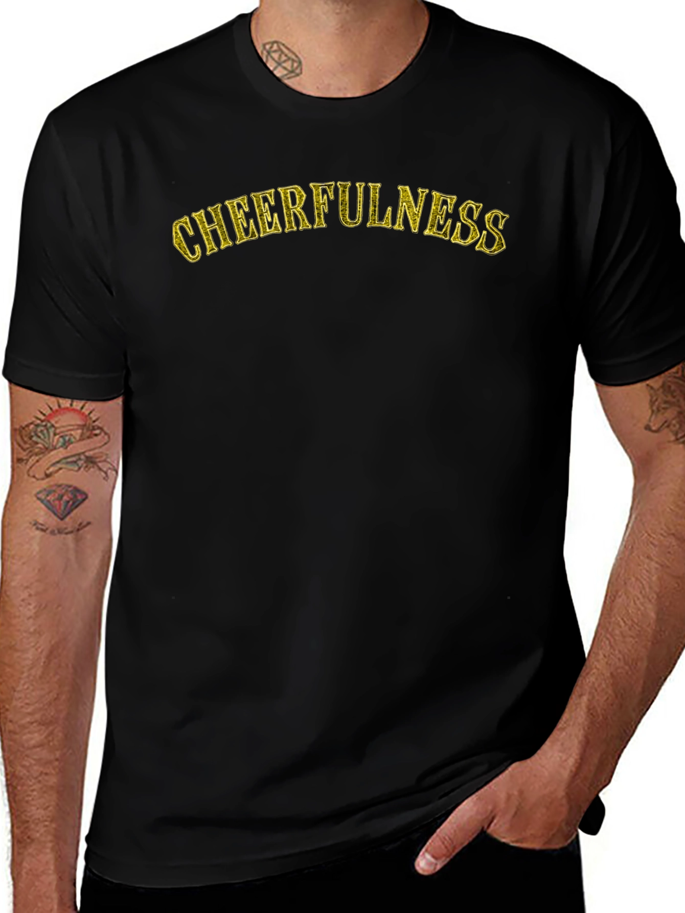 Cheerfulness Graphic T-Shirt - Black Cotton Tee