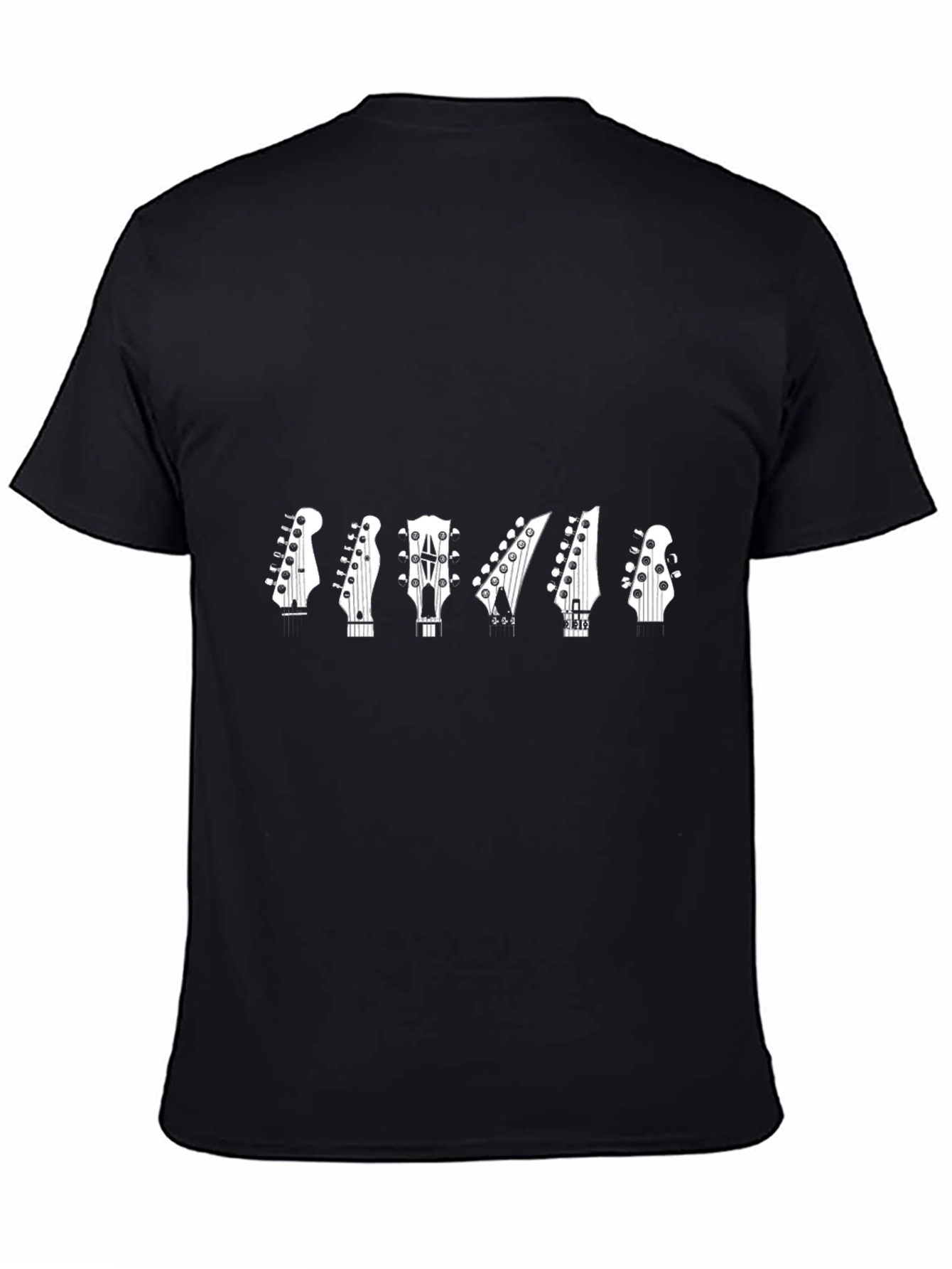 Guitar Headstock Graphic Tee - Black