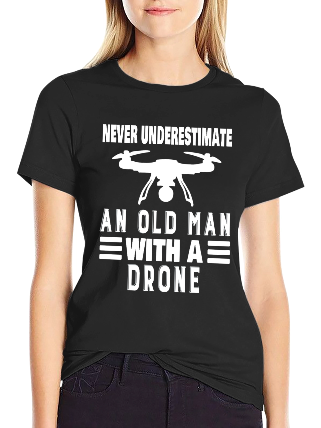 Never Underestimate an Old Man with a Drone Tee