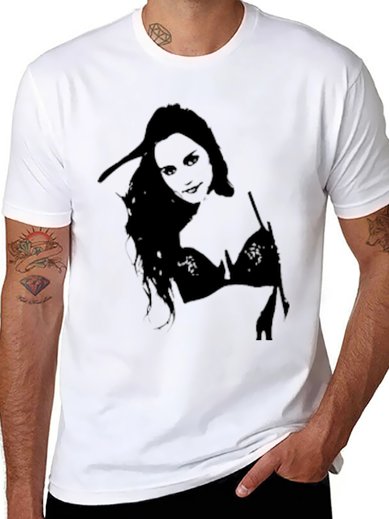 Silhouette Woman Graphic Black T-Shirt