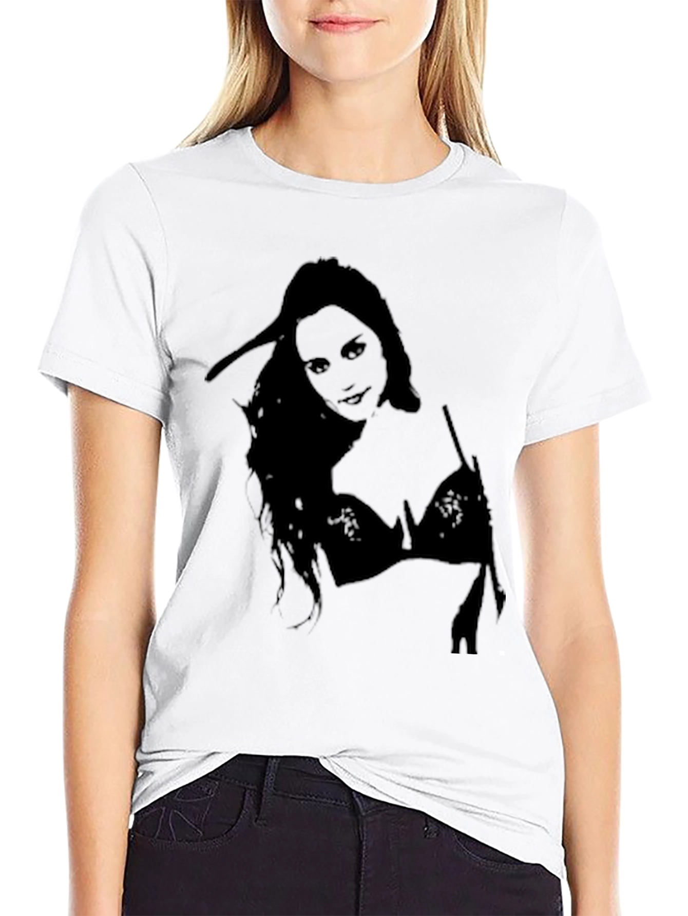 Silhouette Woman Graphic Black T-Shirt