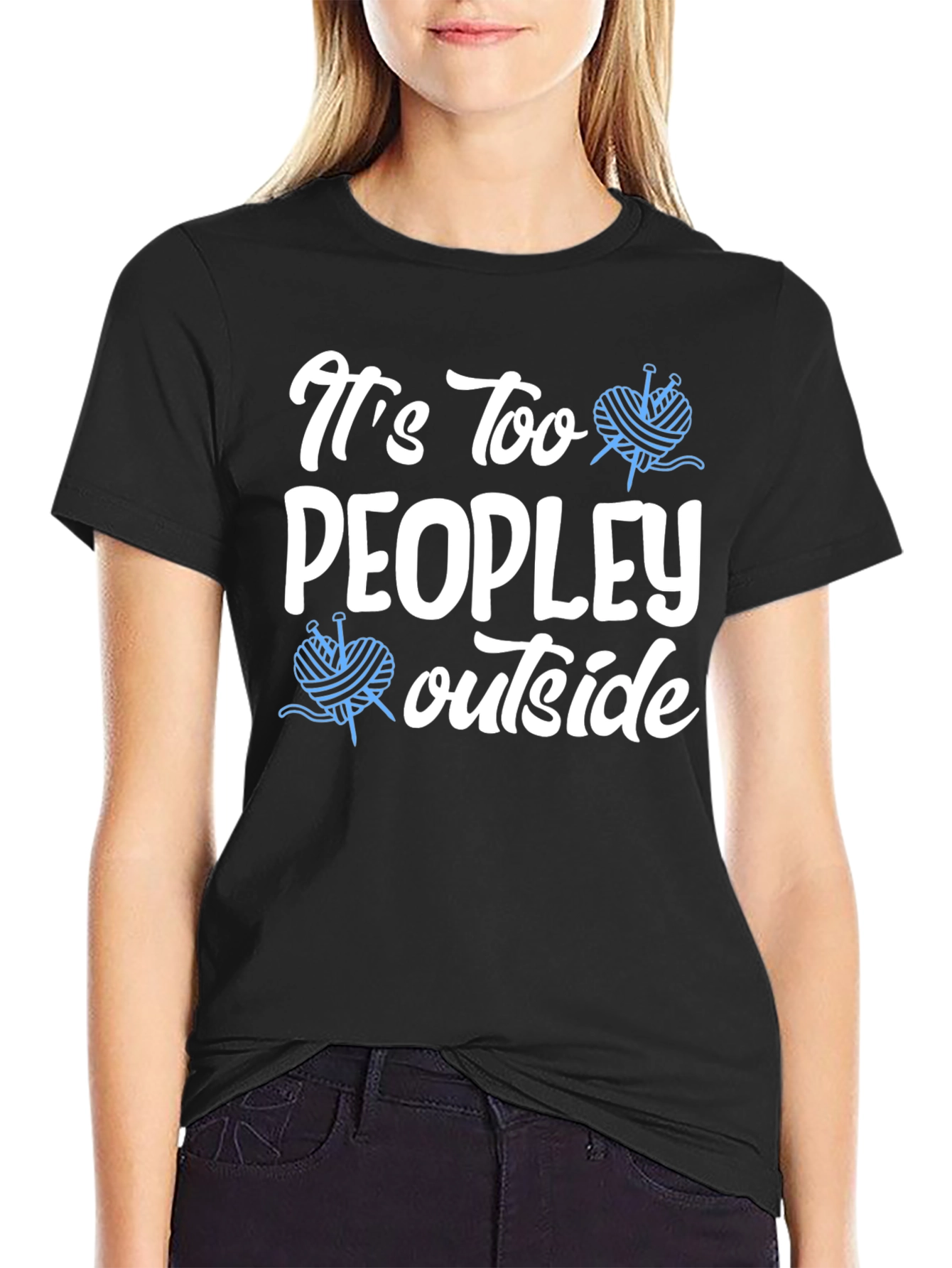 Its Too Peopley Outside Knit T-Shirt