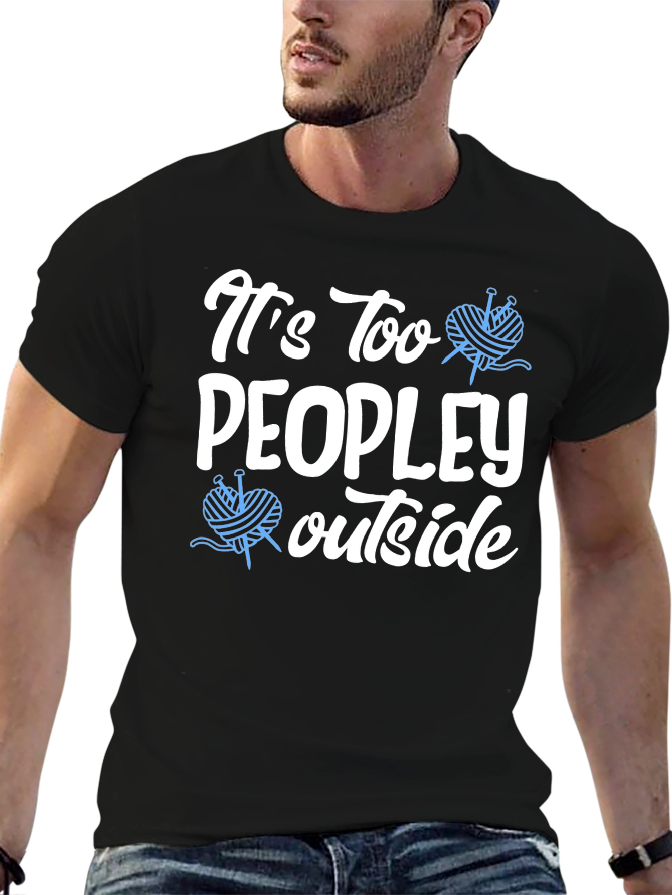 Its Too Peopley Outside Knit T-Shirt